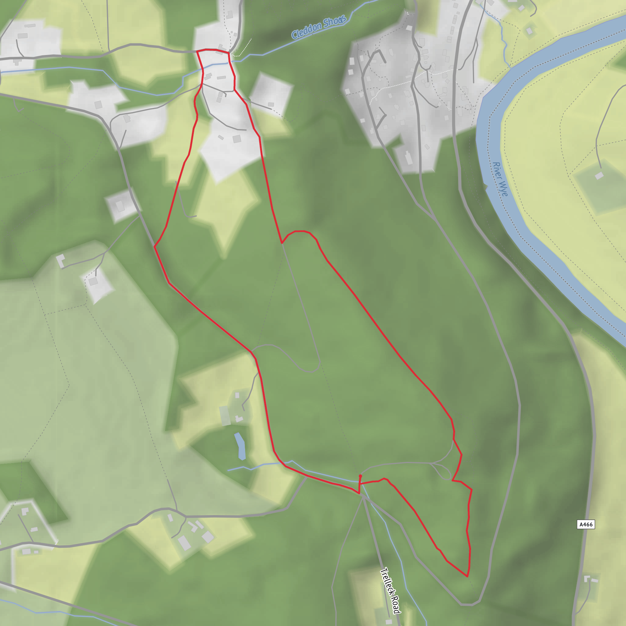 Whitestone Viewpoint and Cleddon Falls Loop mobile static map