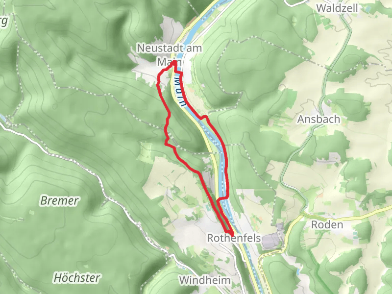 Mainweg Teil and Ortswanderweg Rothenfels 3