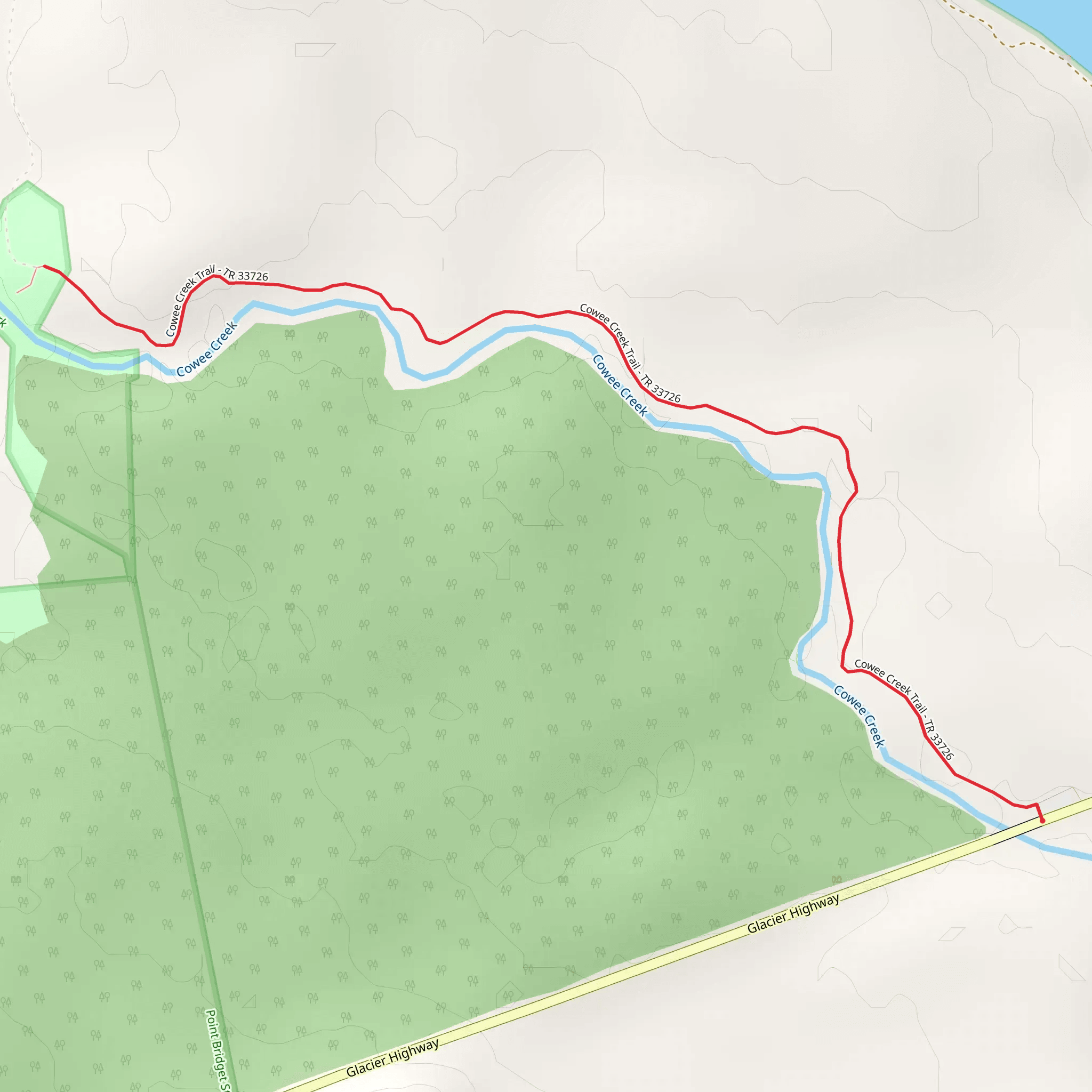 Cowee Creek Trail mobile static map