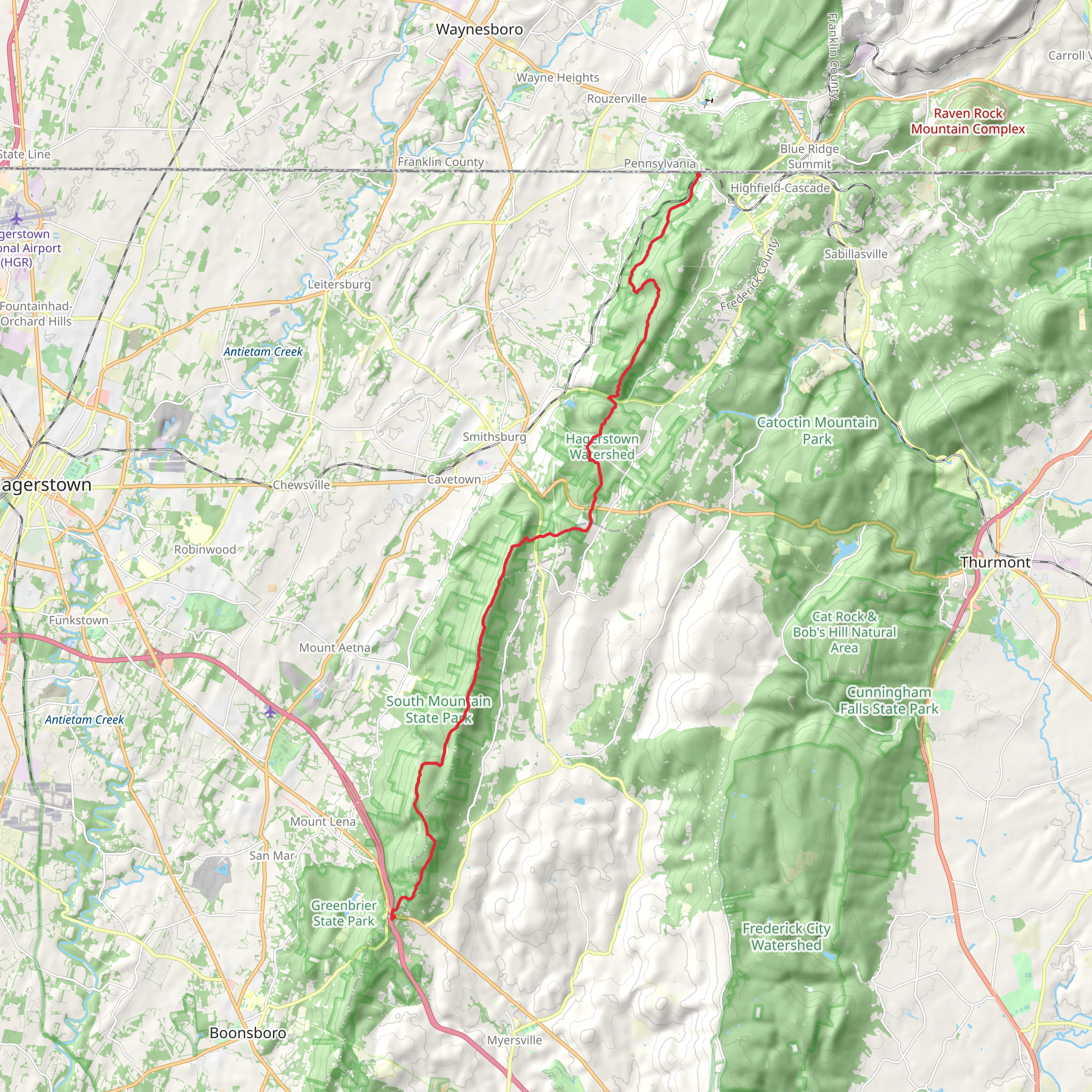 Appalachian Trail from Wolfville Crossing mobile static map