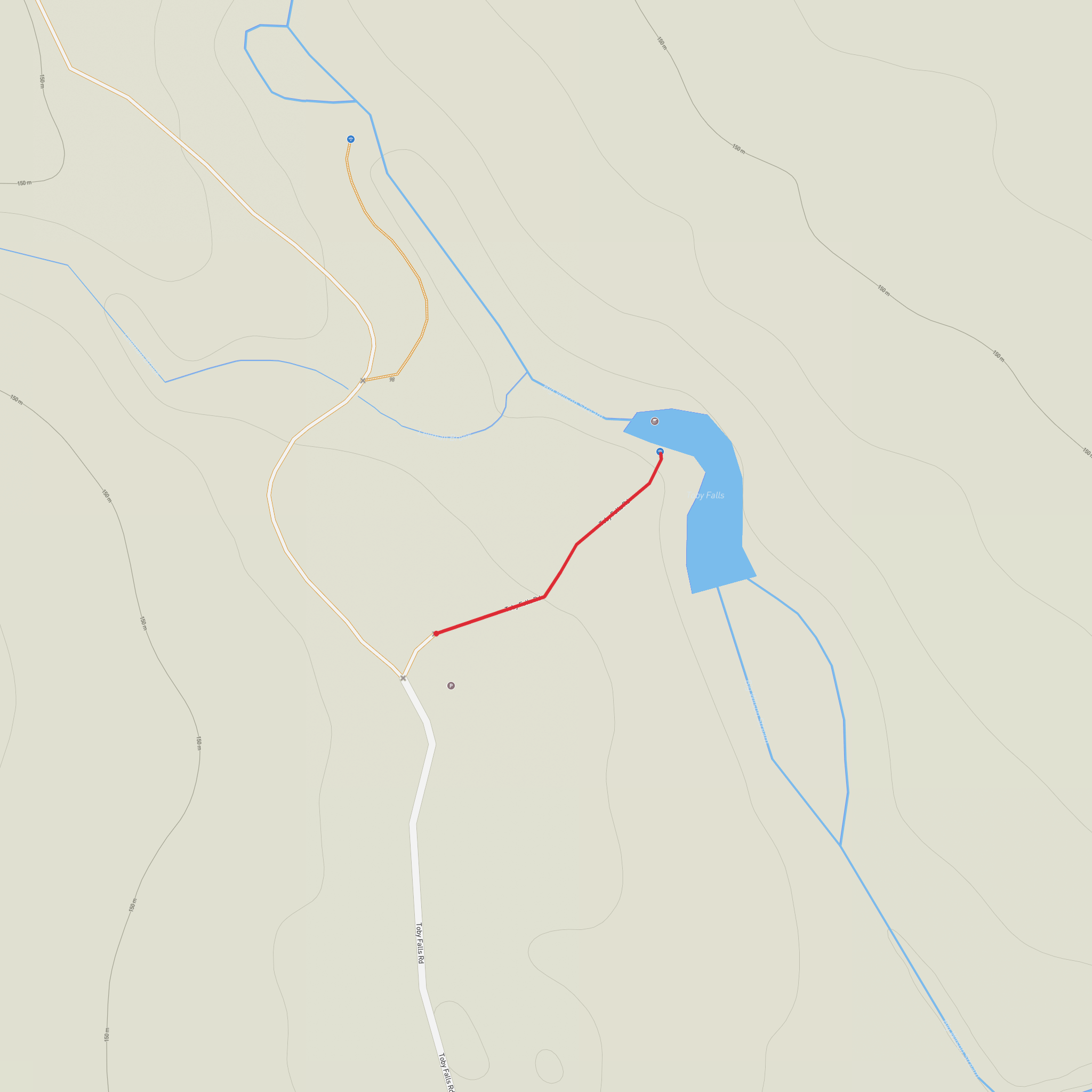 Toby Falls mobile static map