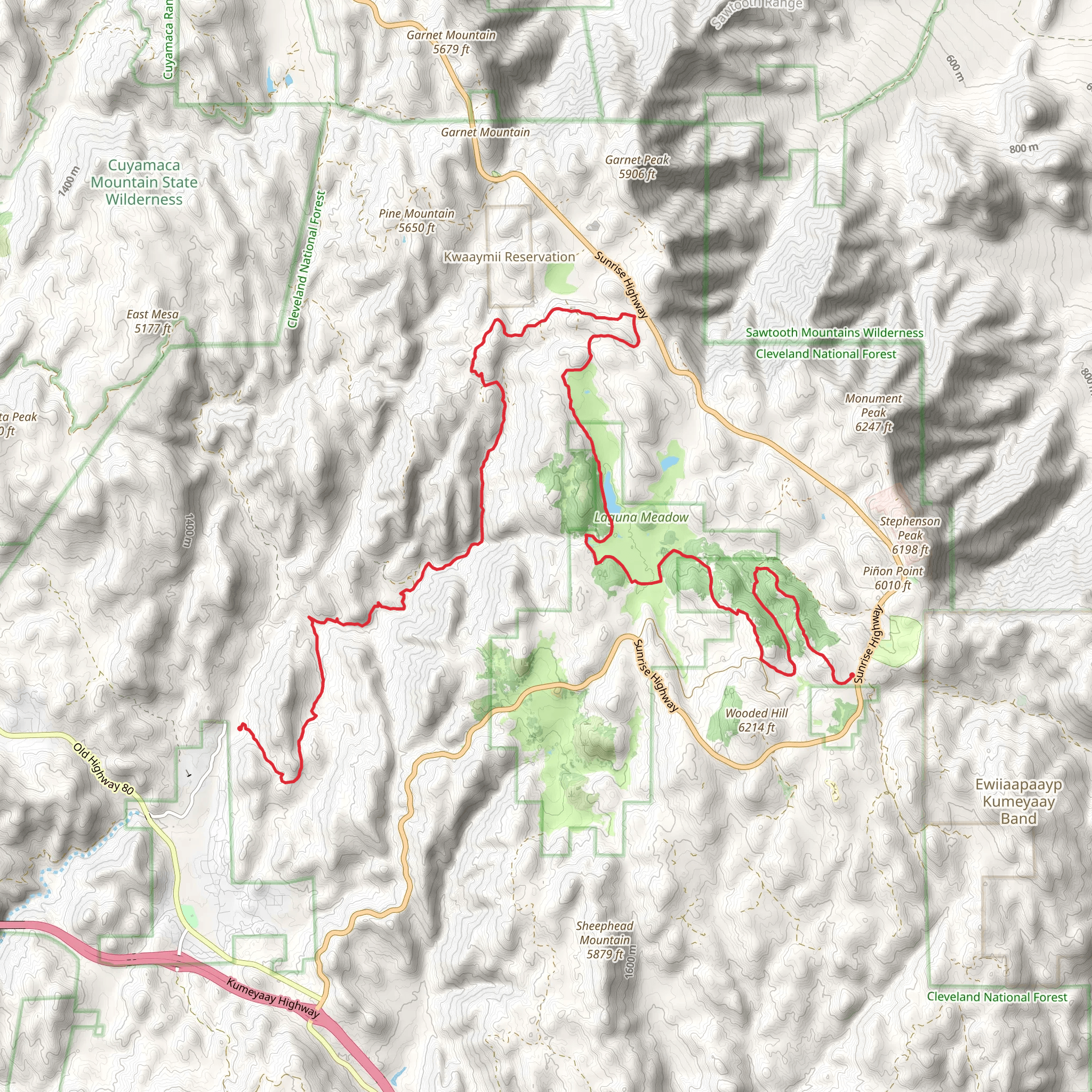 Big Laguna and Noble Canyon Trail mobile static map