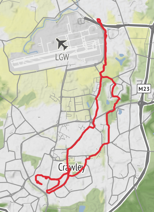 Hike from Crawley mobile static map
