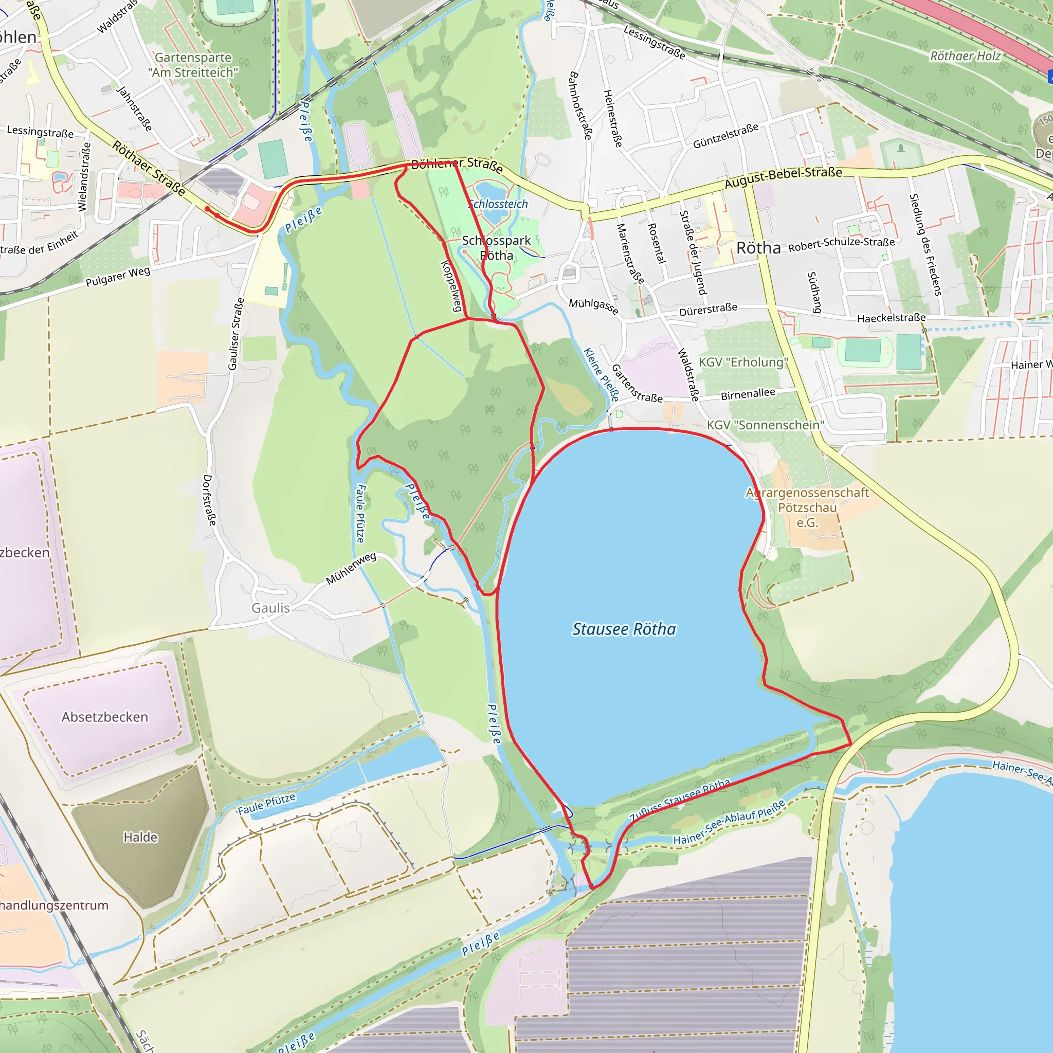 Schlosspark Rötha Loop mobile static map
