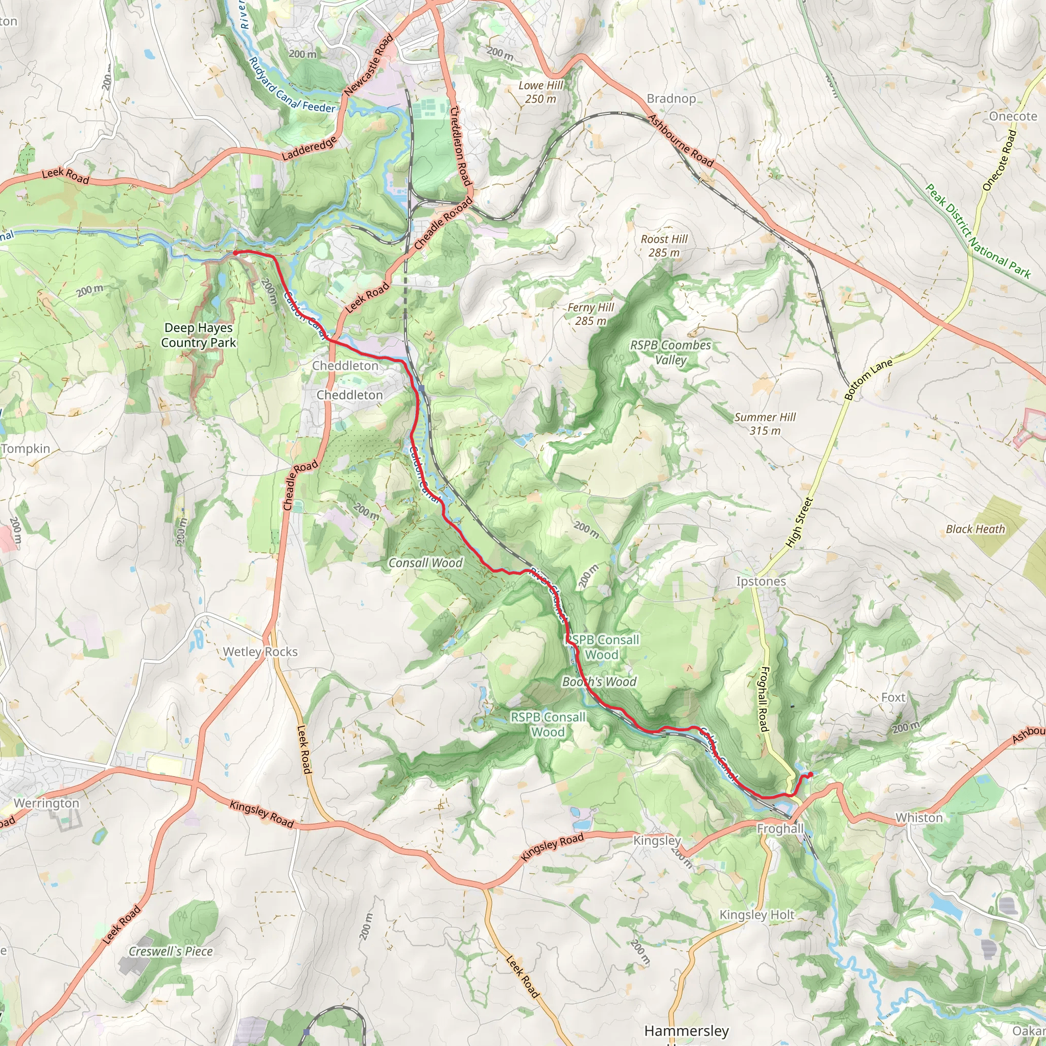 Caldon Canal Walk mobile static map