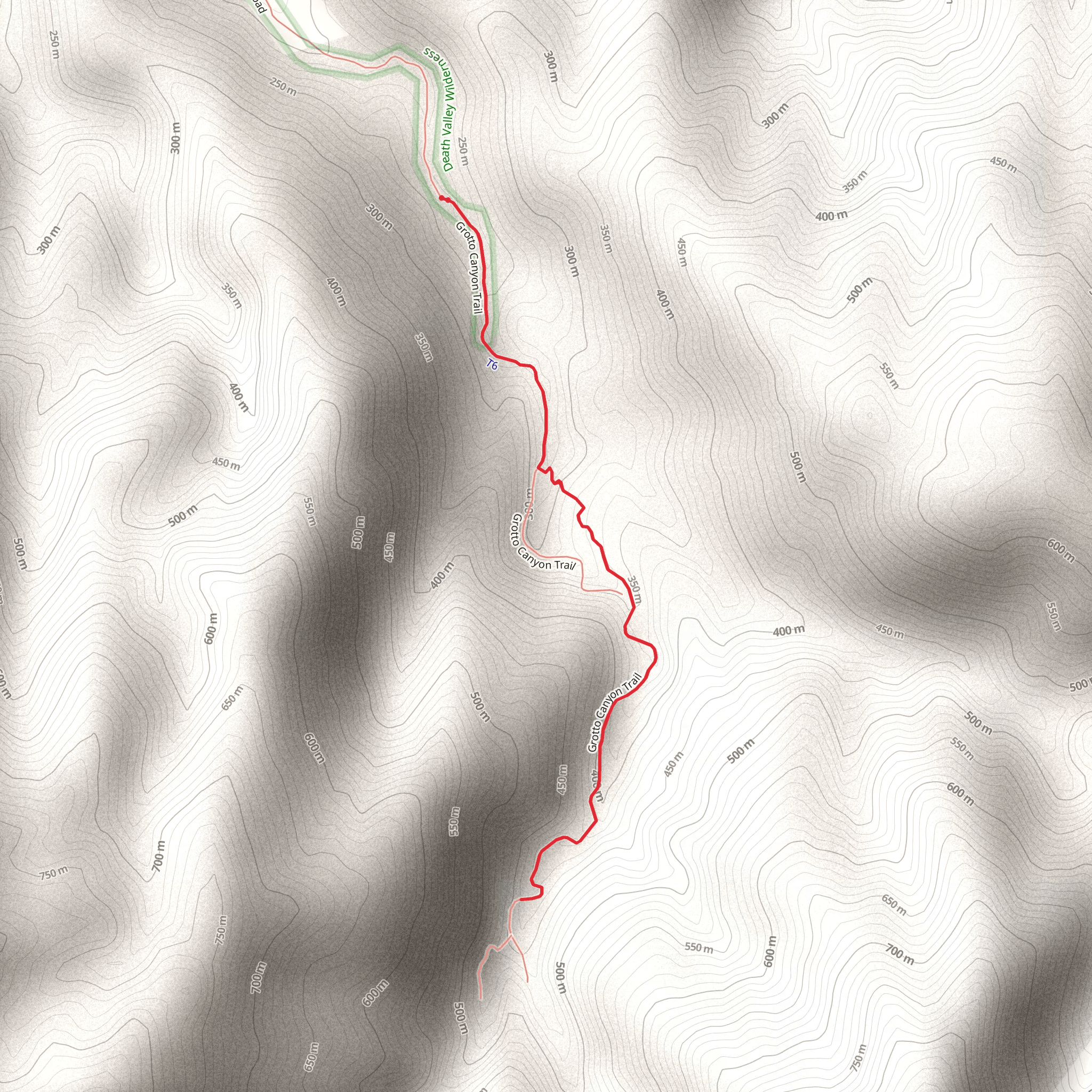 Grotto Canyon Trail mobile static map