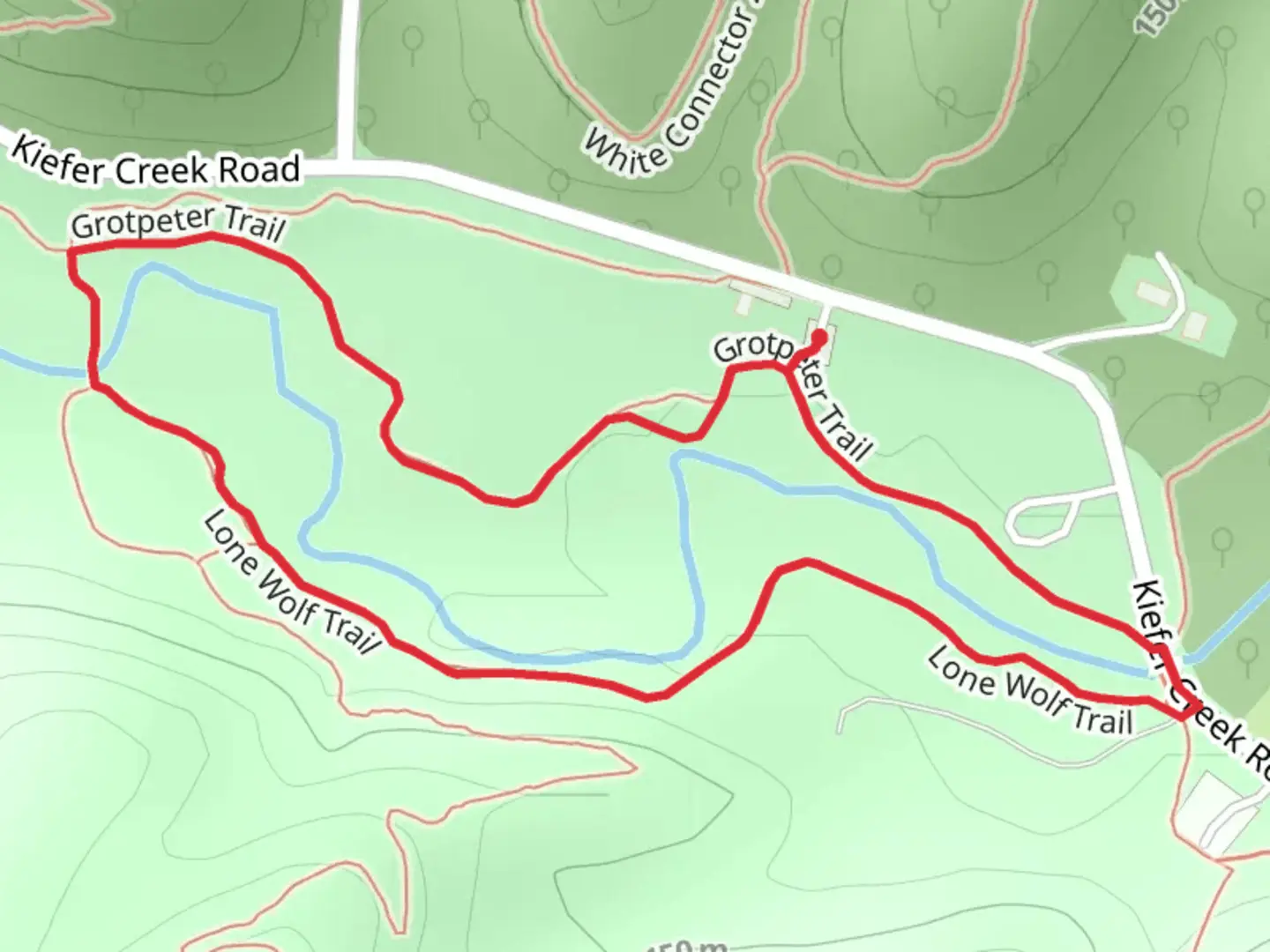 An image depicting the trail Lone Wolf - Grotpeter Loop Trail and its surrounding area.