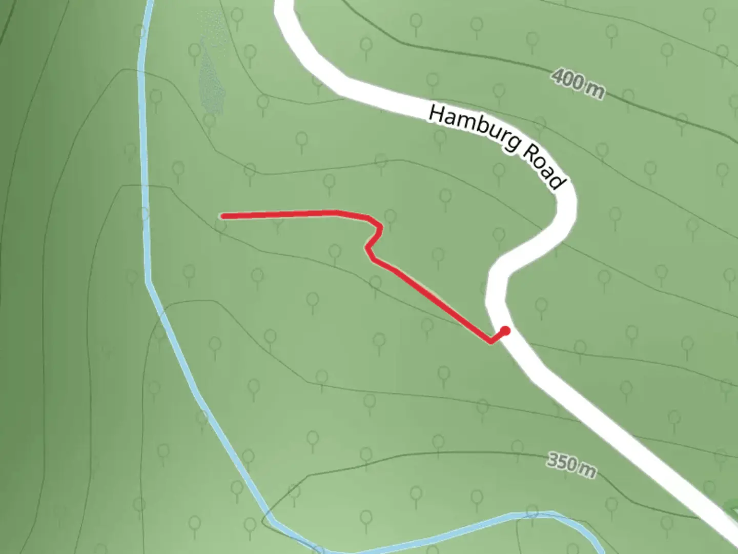 An image depicting the trail Hamburg Road Out and Back and its surrounding area.