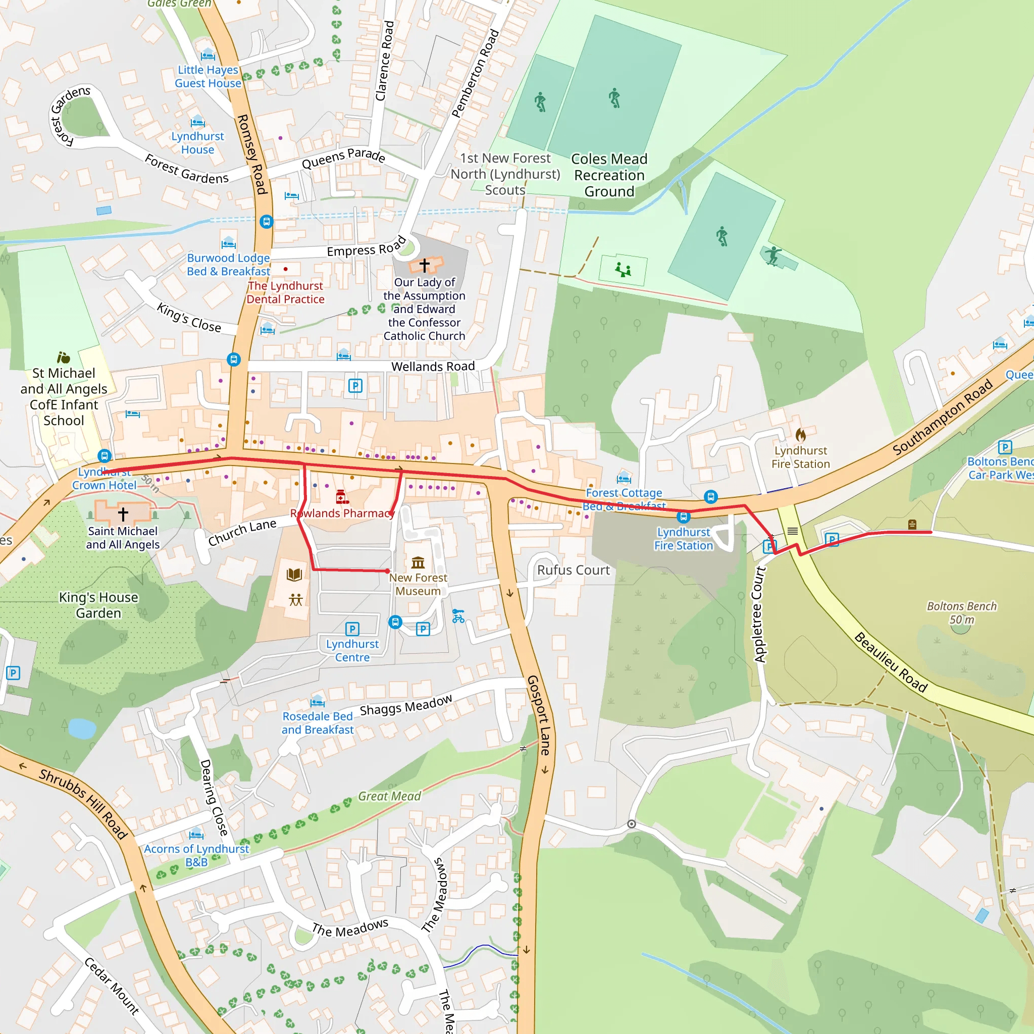 Lyndhurst Accessible Trail mobile static map
