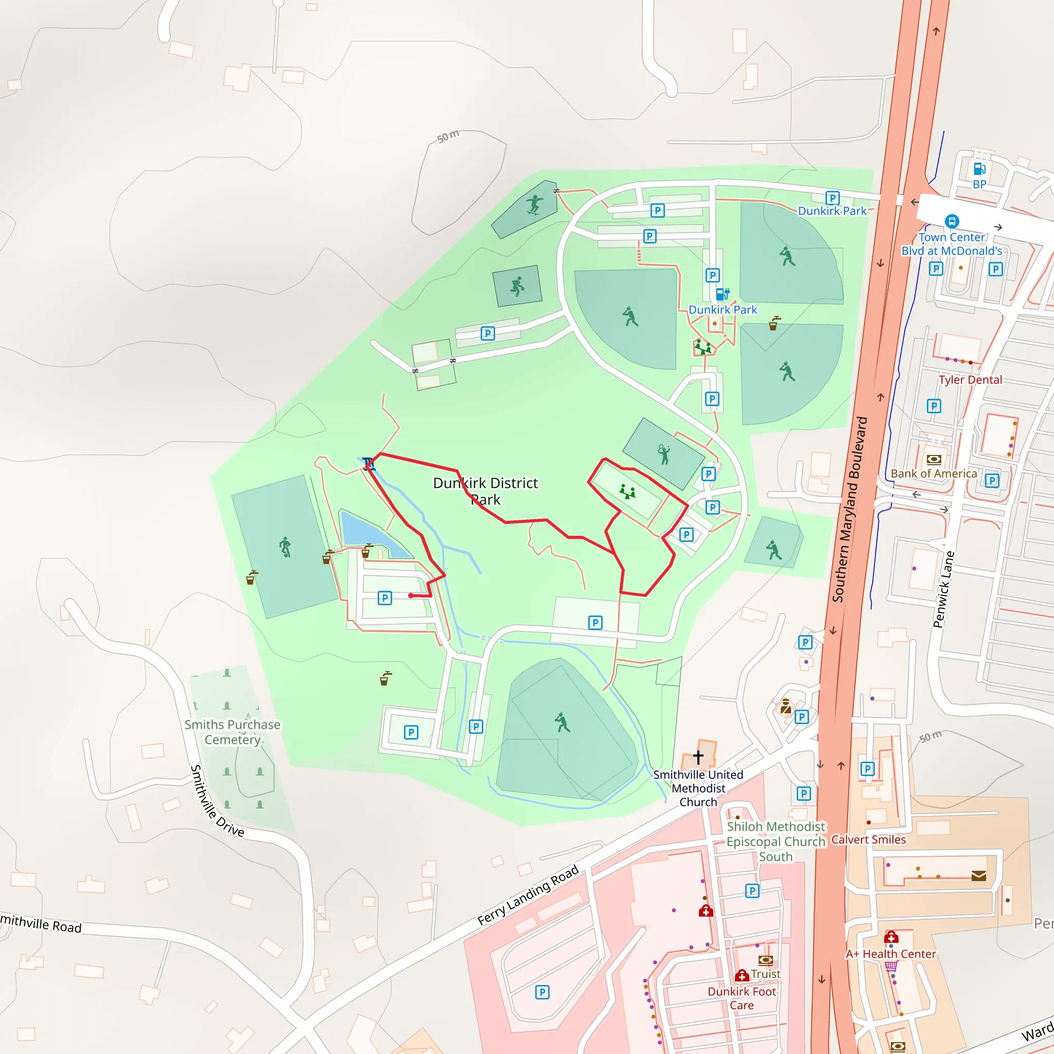 Dunkirk District Park Loop mobile static map
