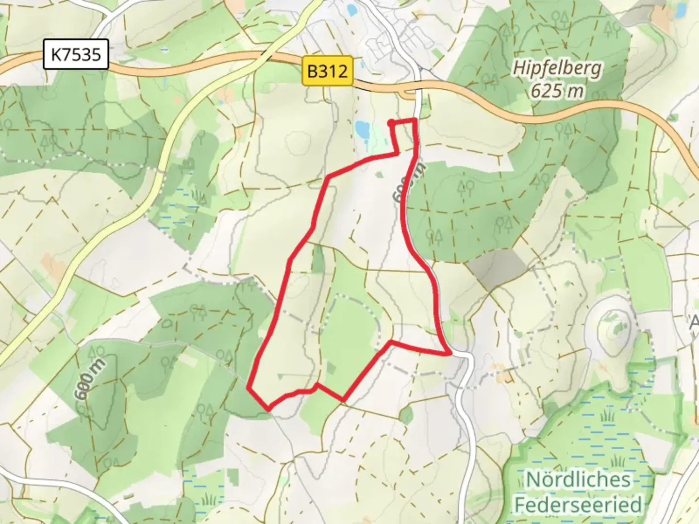 An image depicting the trail Speckeneschle and Kuegele Loop and its surrounding area.