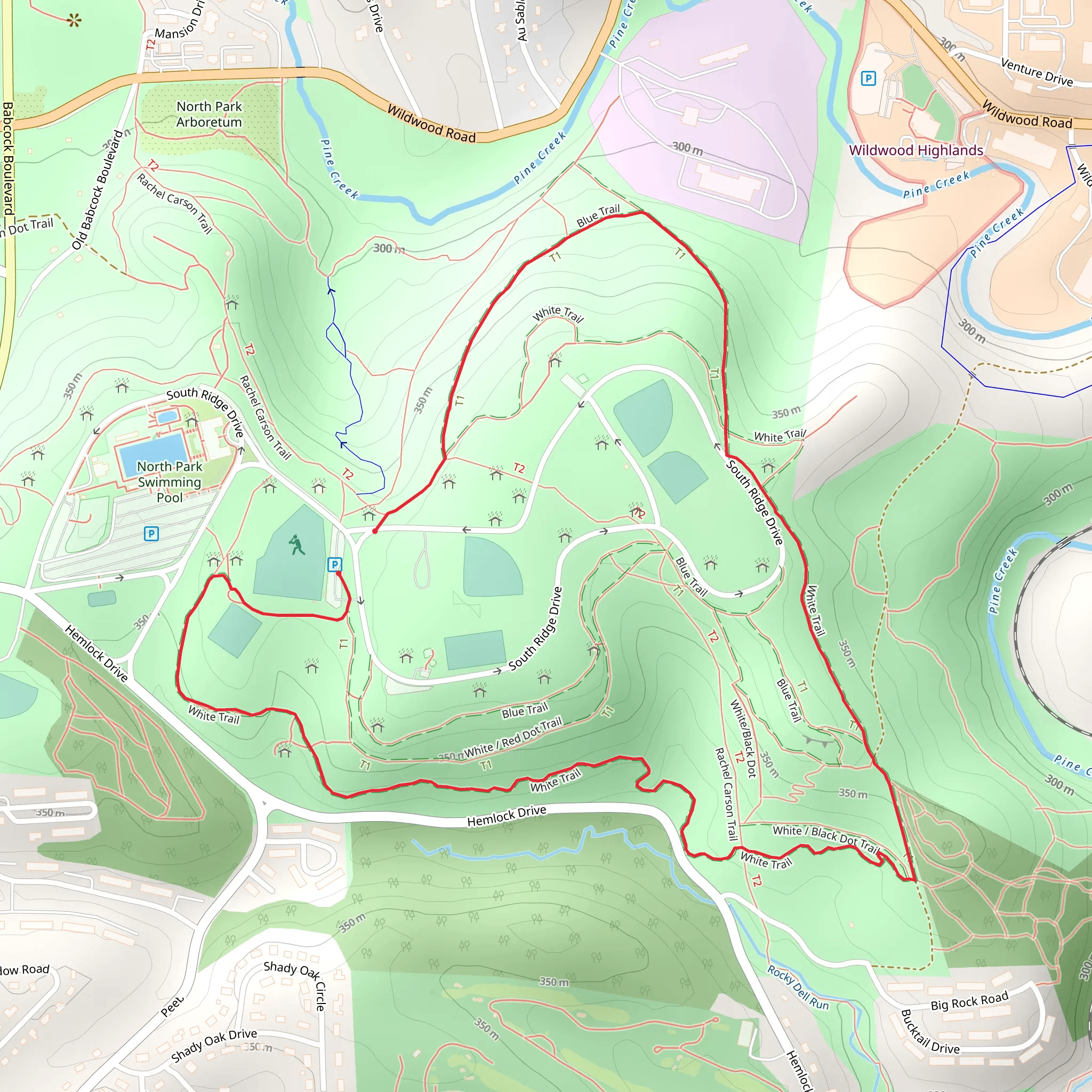 Woods Field and Donora Field Loop mobile static map