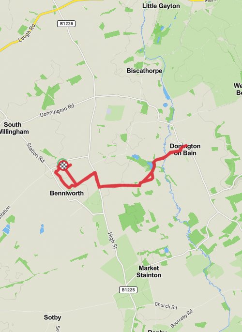 Benniworth to Donington-on-Bain pub crawl mobile static map