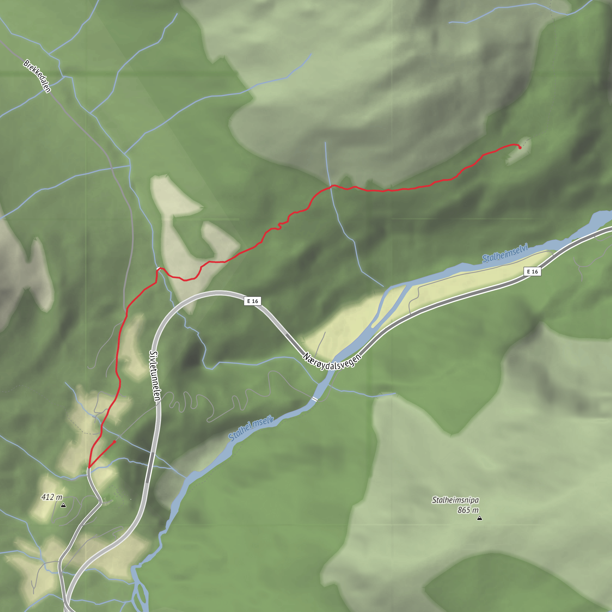 Brekkedalen and Nåli mobile static map