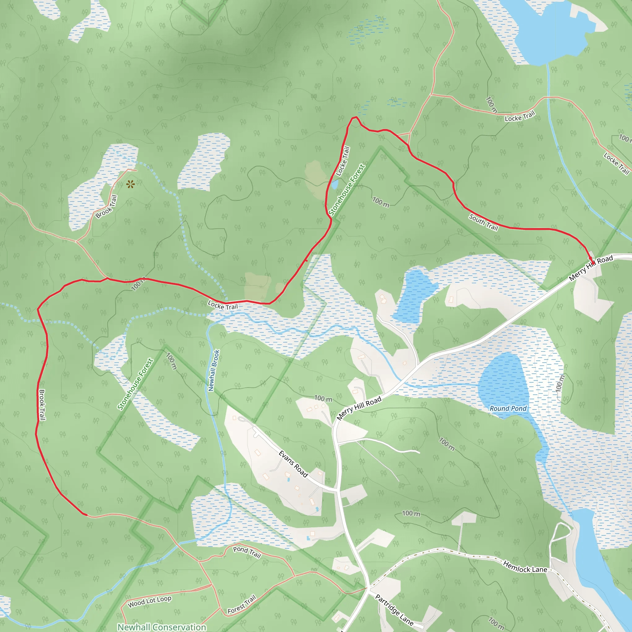 Brook Trail via South Trail mobile static map
