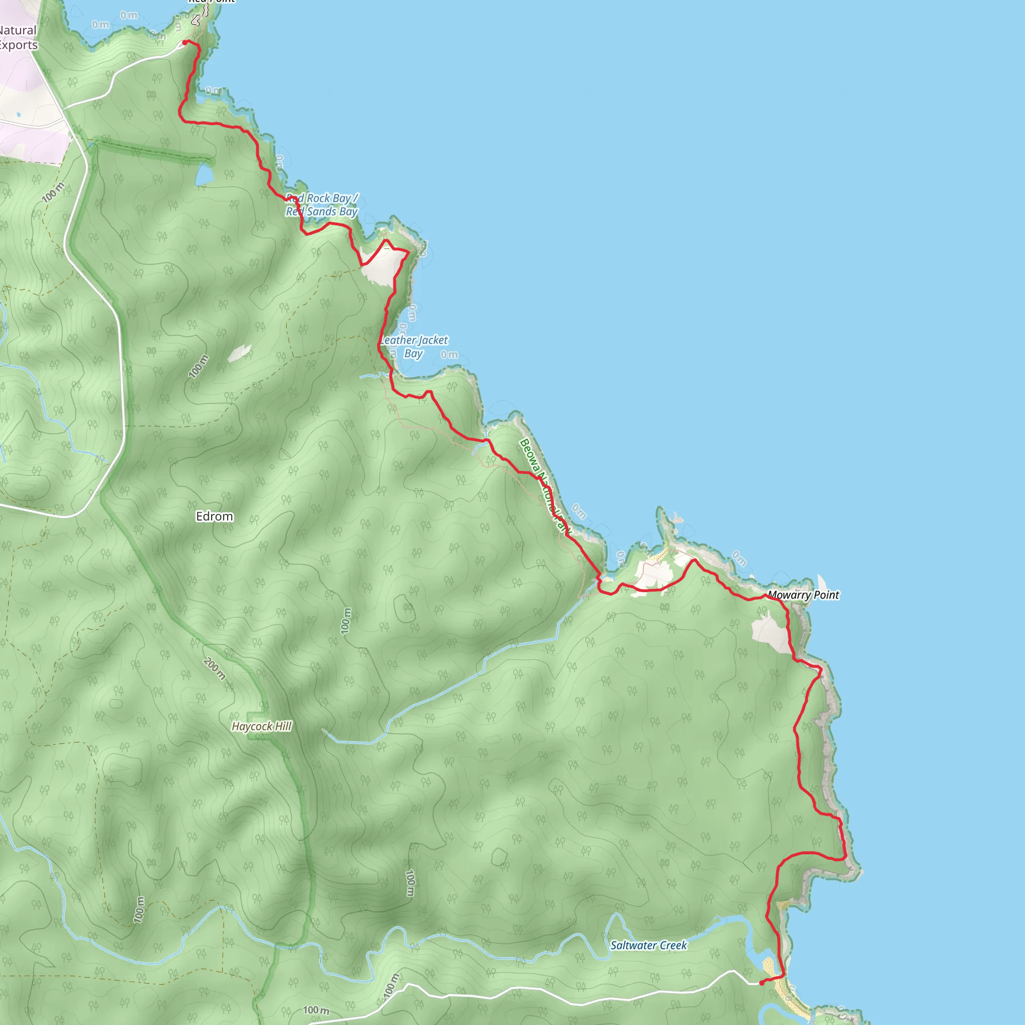 Boyds Tower to Saltwater Creek Track mobile static map