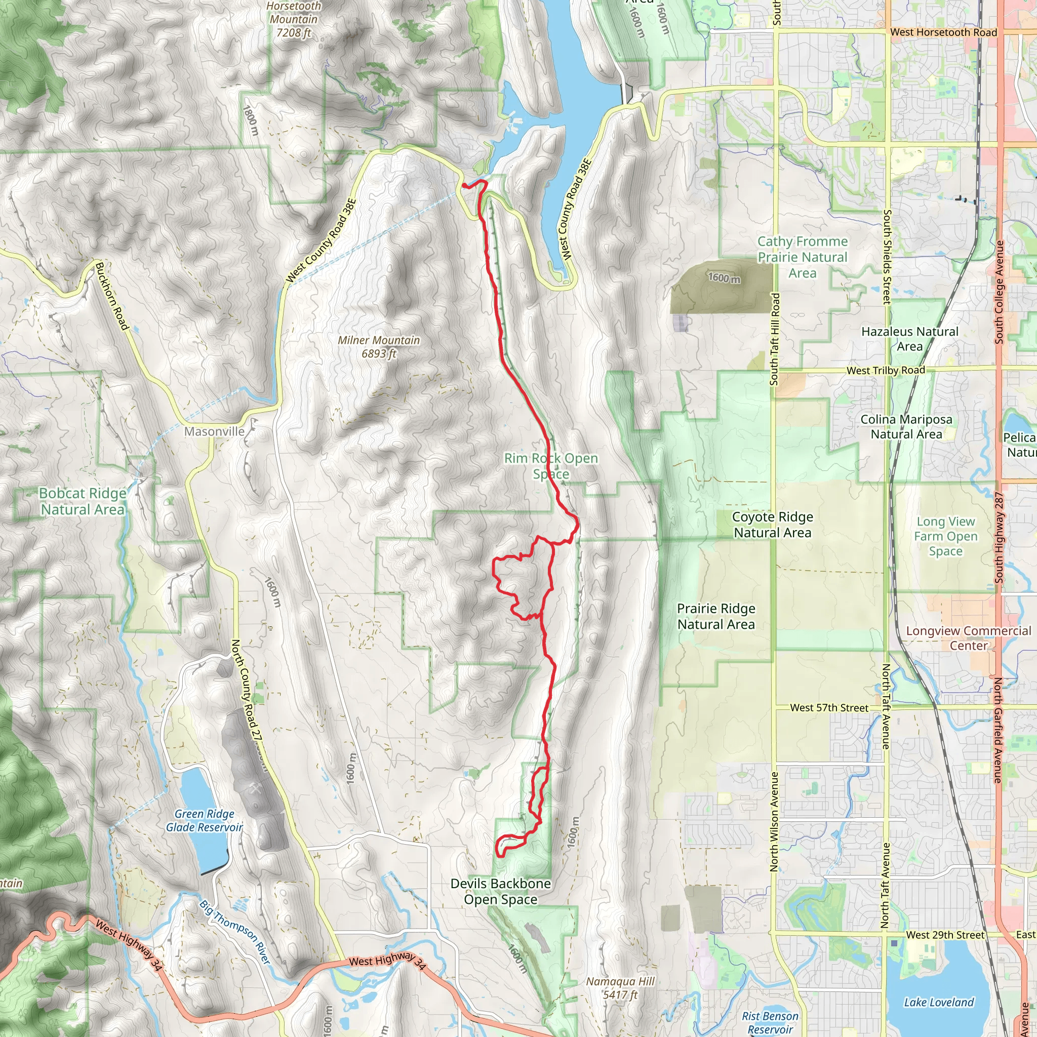 Blue Sky, Indian Summer and Hunter Loop Trail mobile static map