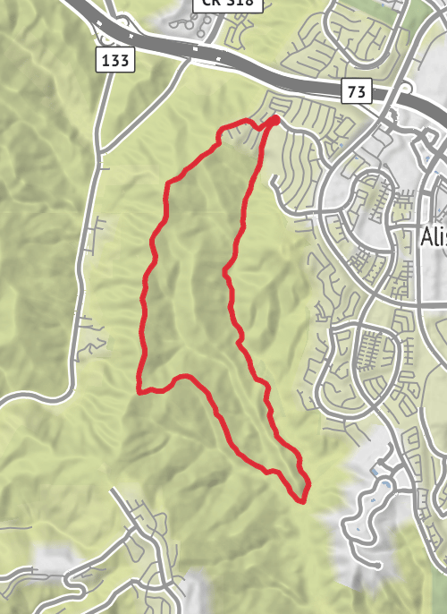 Aliso  Woods hike mobile static map