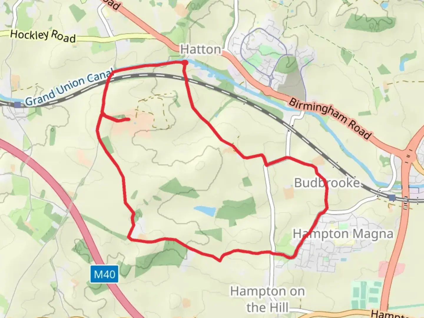 An image depicting the trail Hatton Country Park and Grove Park Loop and its surrounding area.