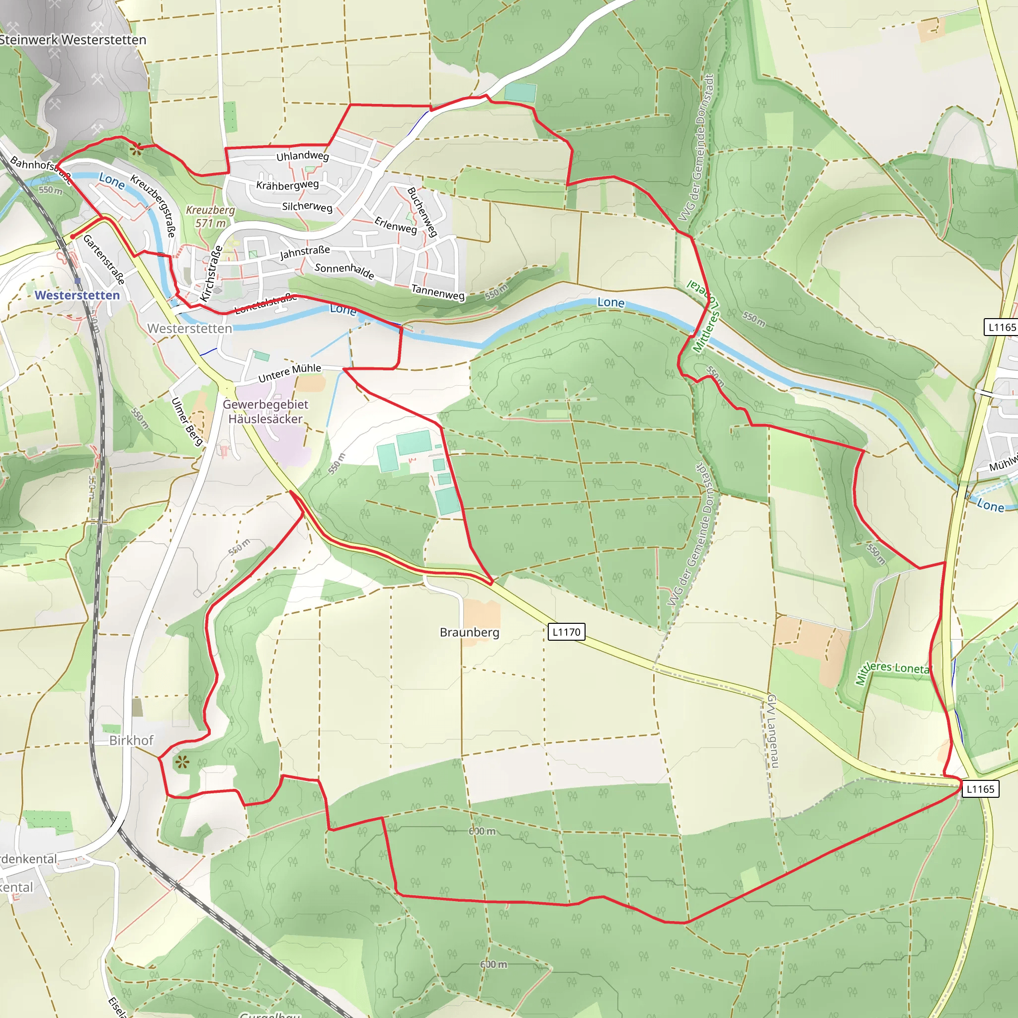 Westerstetten and Herrenfilde Loop mobile static map