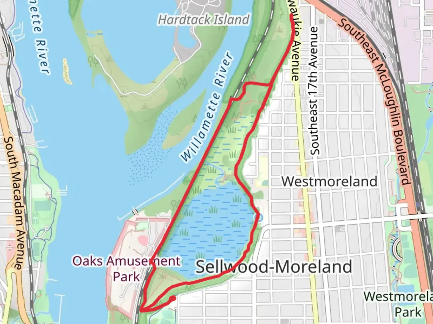 An image depicting the trail Springwater on the Willamette Trail and Bluff Loop Trail and its surrounding area.