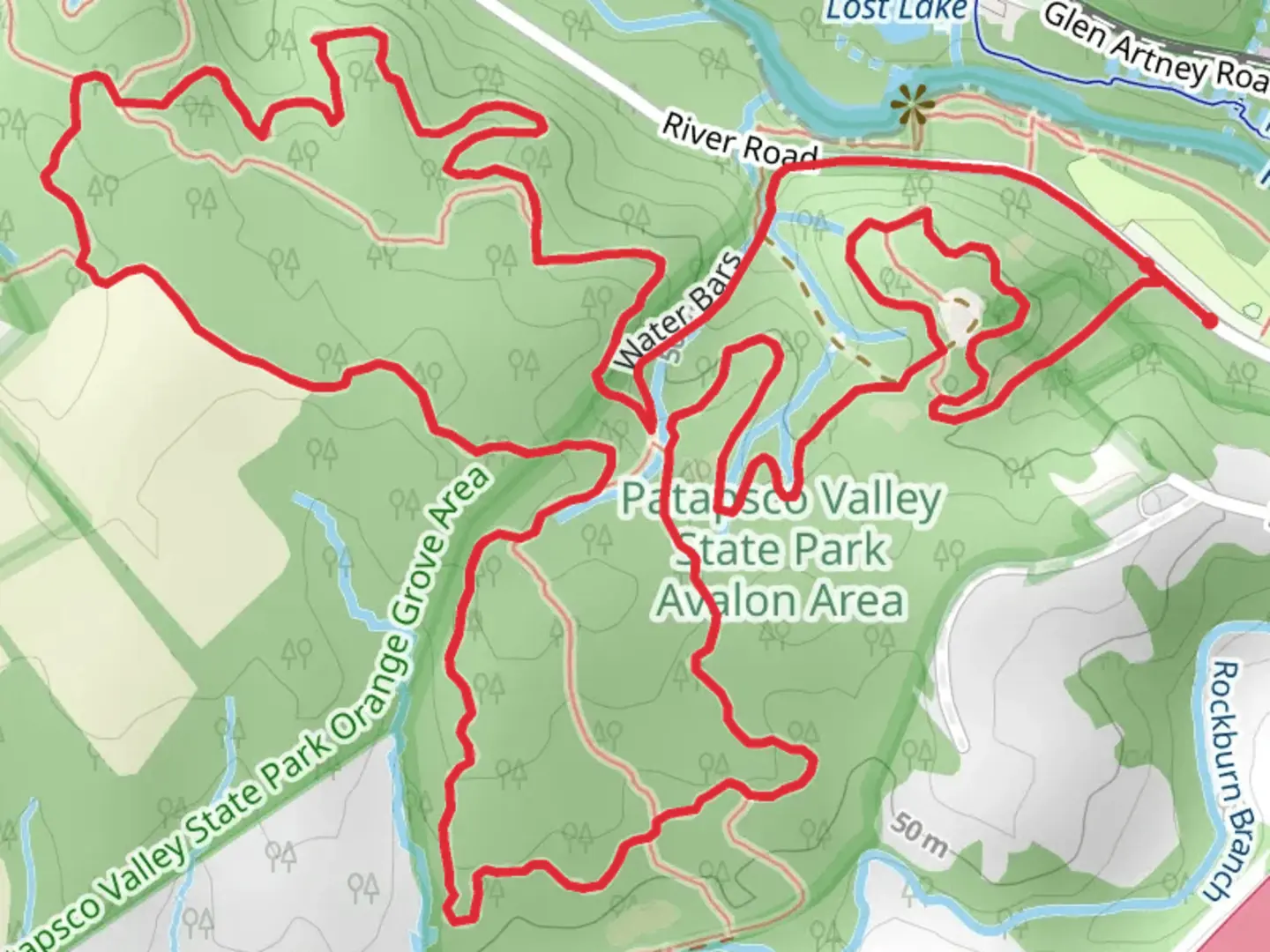 An image depicting the trail Ridge Trail Extension, Rockburn Branch and Valley View Loop Trail and its surrounding area.