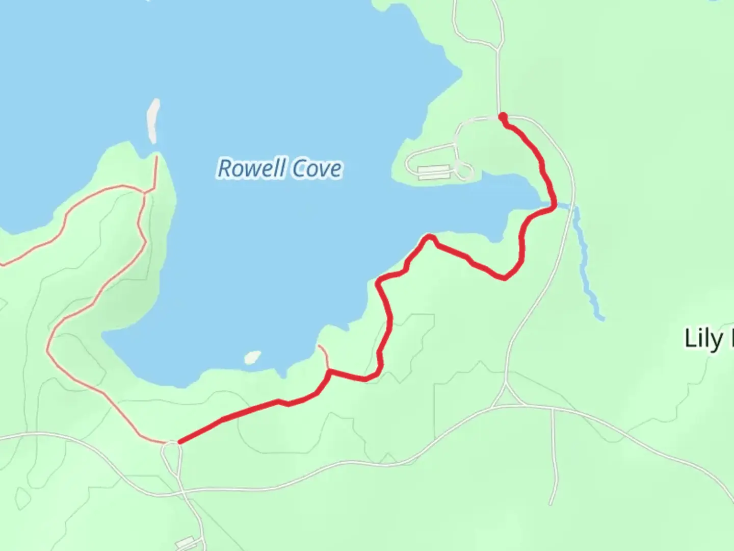 An image depicting the trail Rowell Cove Trail and its surrounding area.