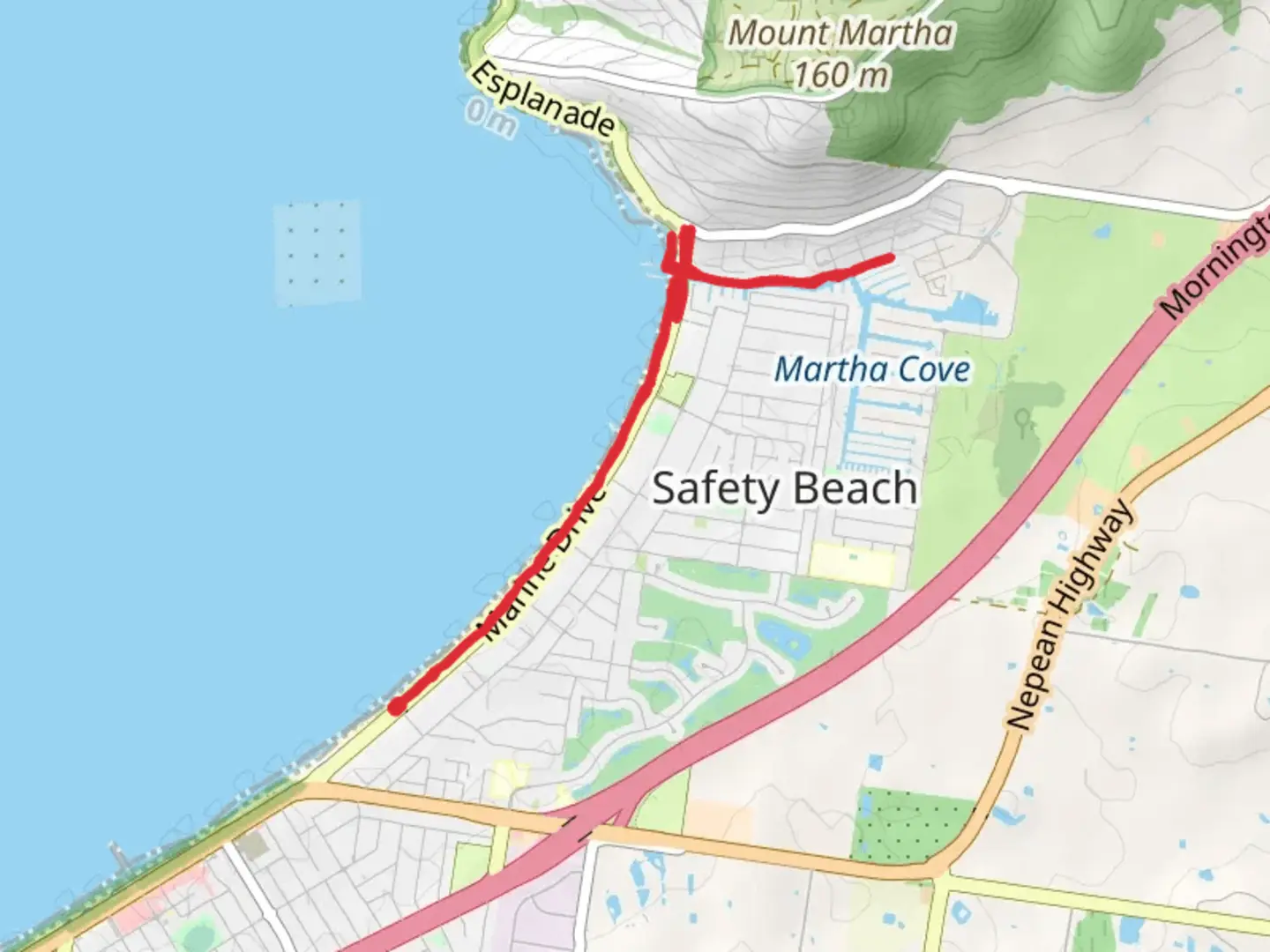 An image depicting the trail Safety Beach Walk and its surrounding area.