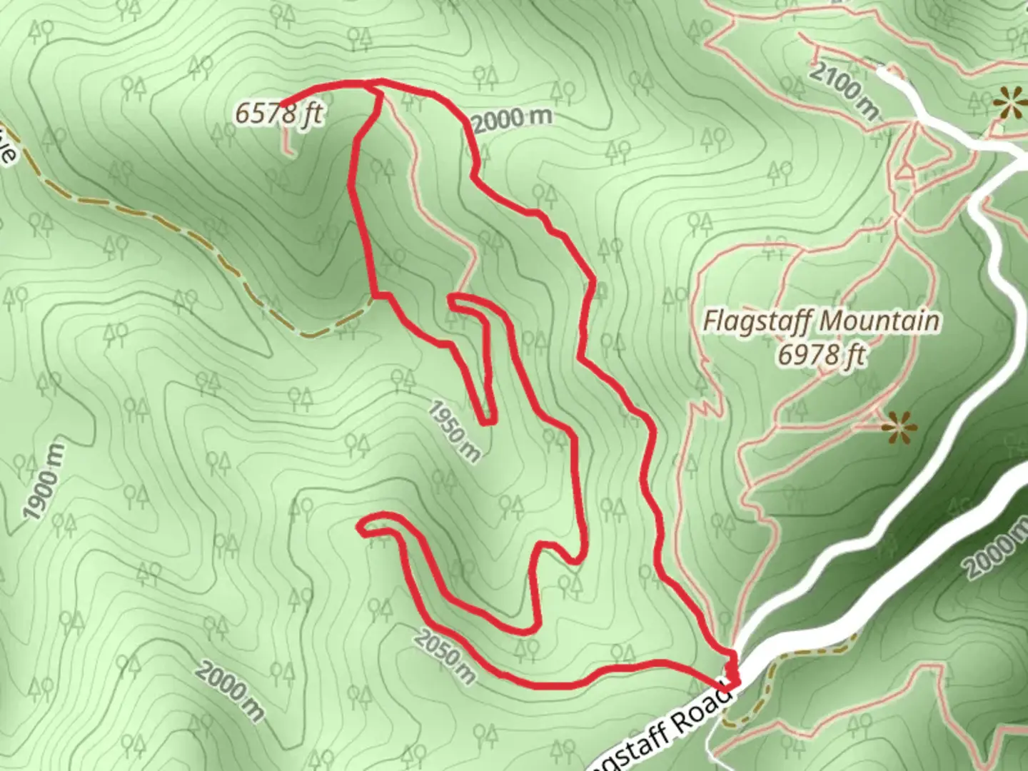 An image depicting the trail Chapman and Tenderfoot Loop and its surrounding area.