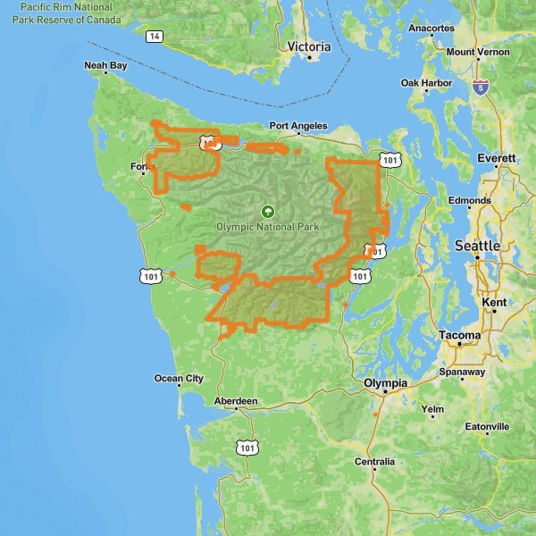 Olympic National Forest mobile static map