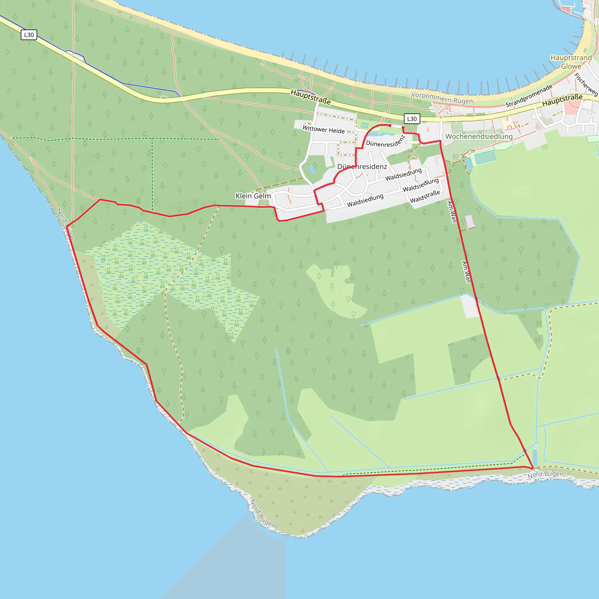 Glowe Loop mobile static map