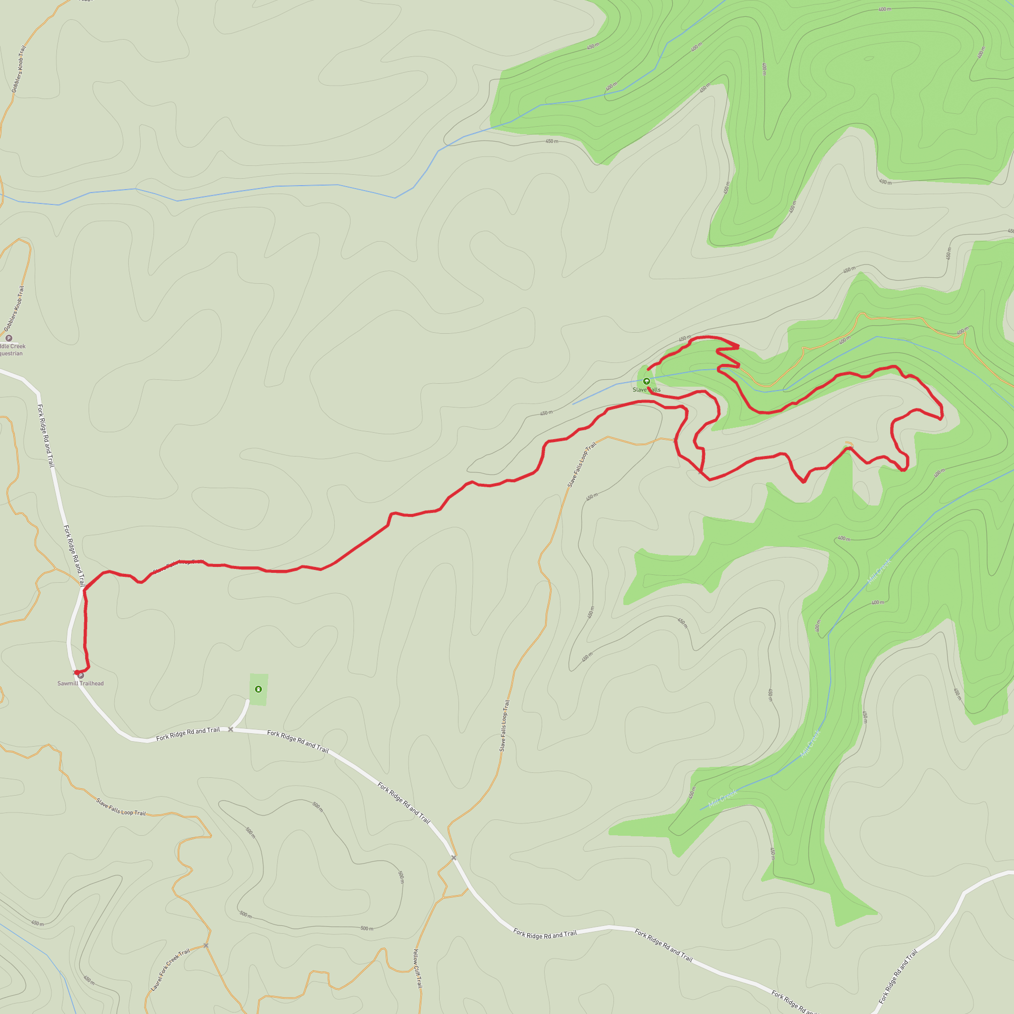 Slave Falls Loop Trail mobile static map