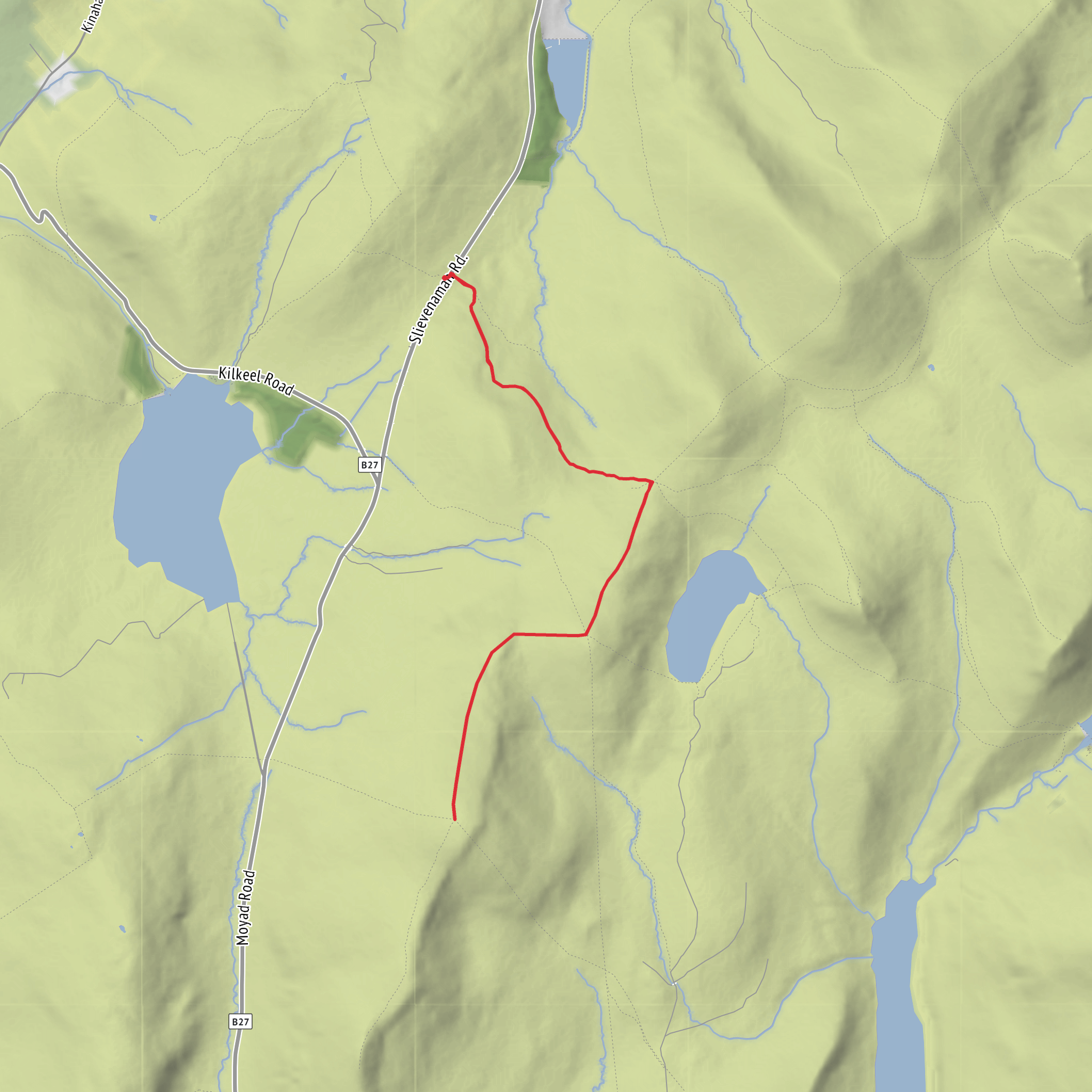 Ott Car Park to Slieve Muck via Carn mobile static map