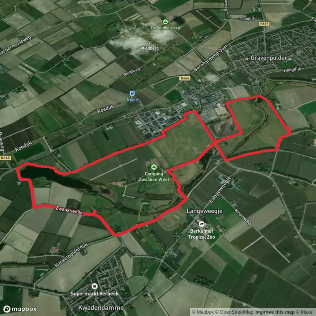 An image depicting the trail Zwaakse Weel via Grenslandpad and its surrounding area.