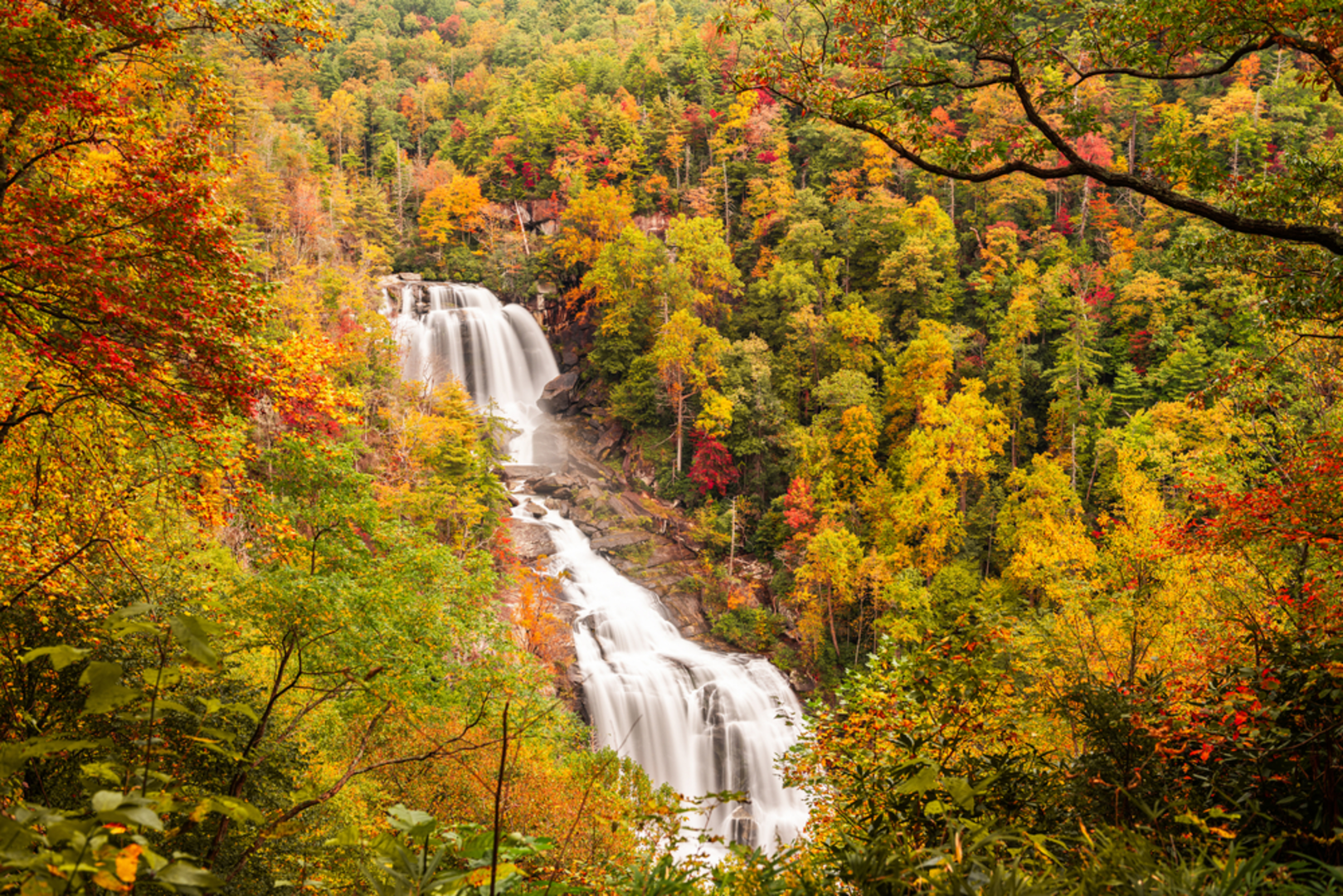 An image depicting the trail Whitewater Falls Road East Trail and its surrounding area.