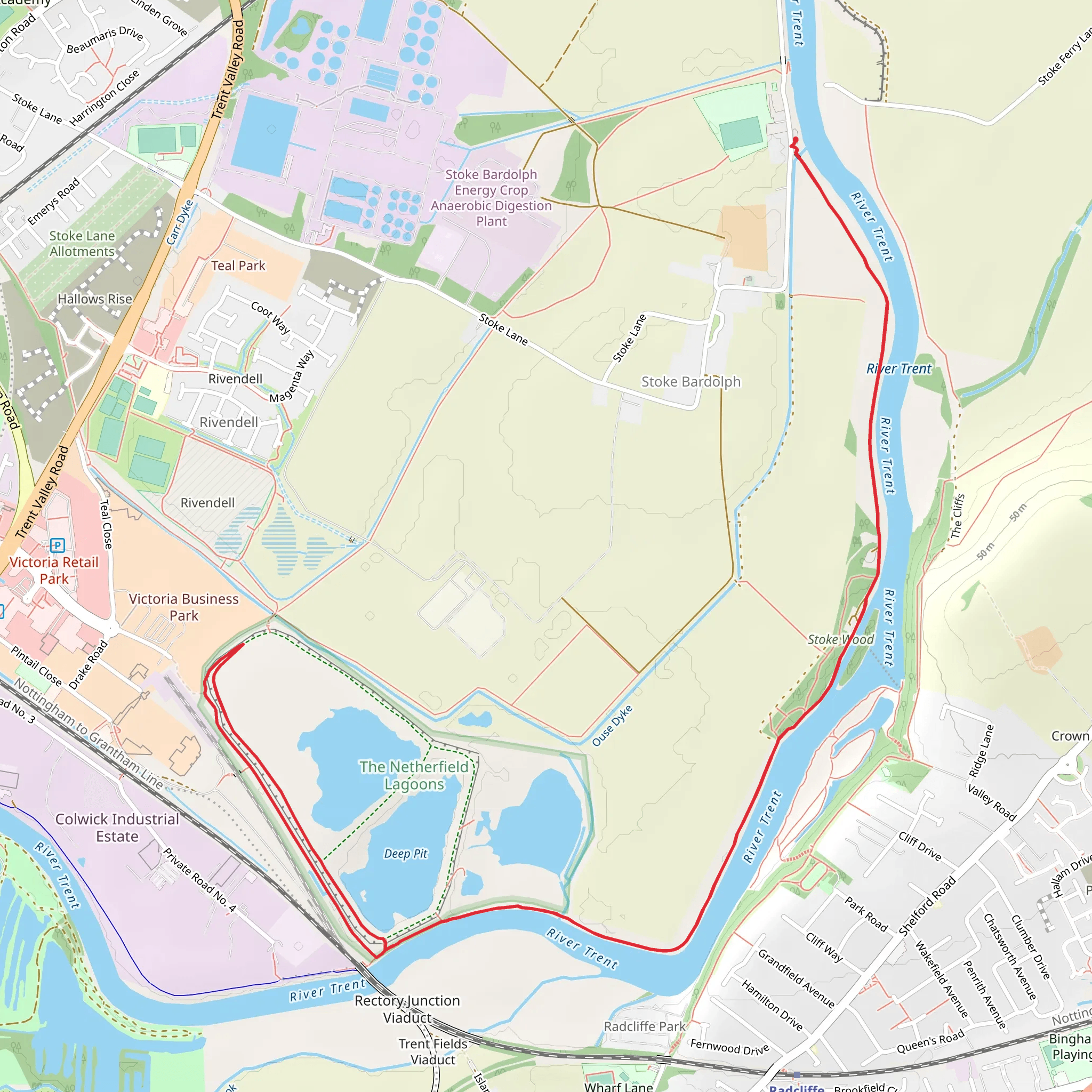 Slurry Lagoon and Deep Pit and River Trent Walk mobile static map