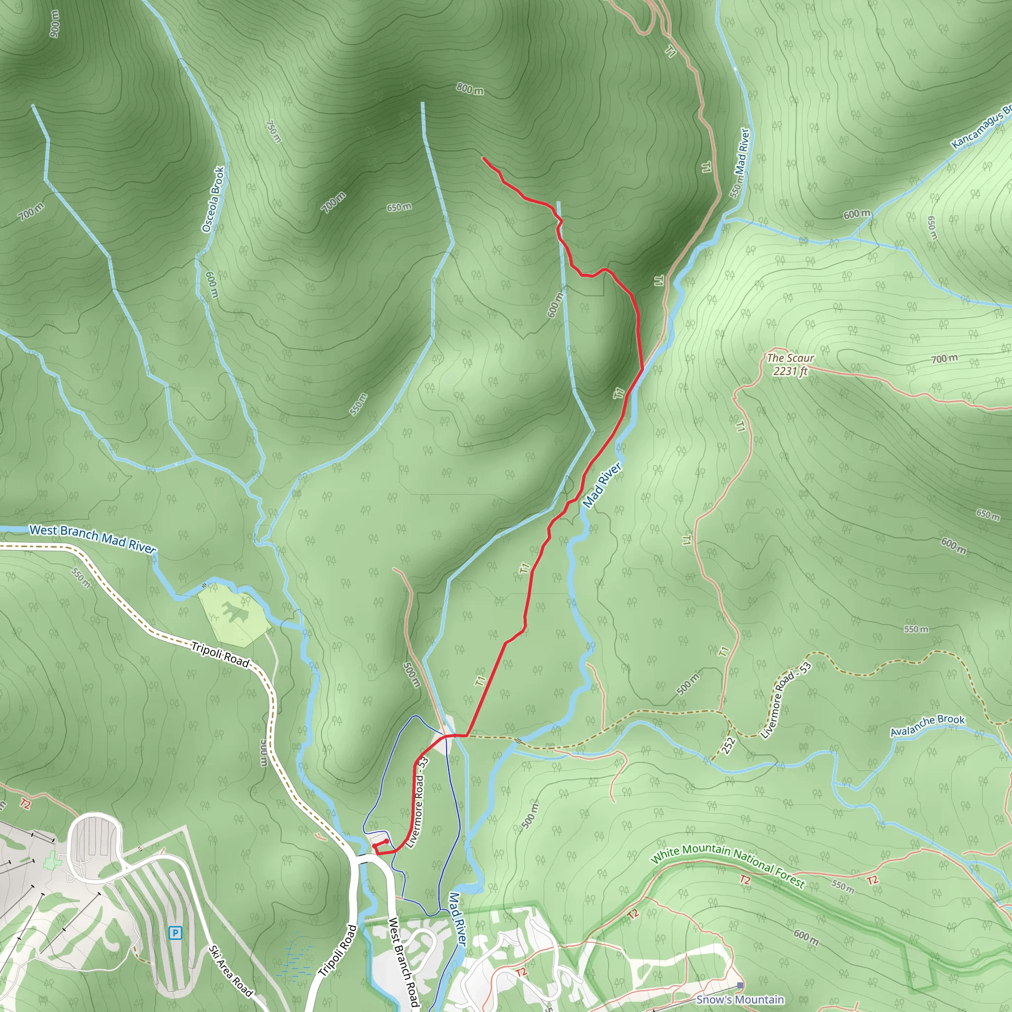 Goodrich Rock Trail mobile static map