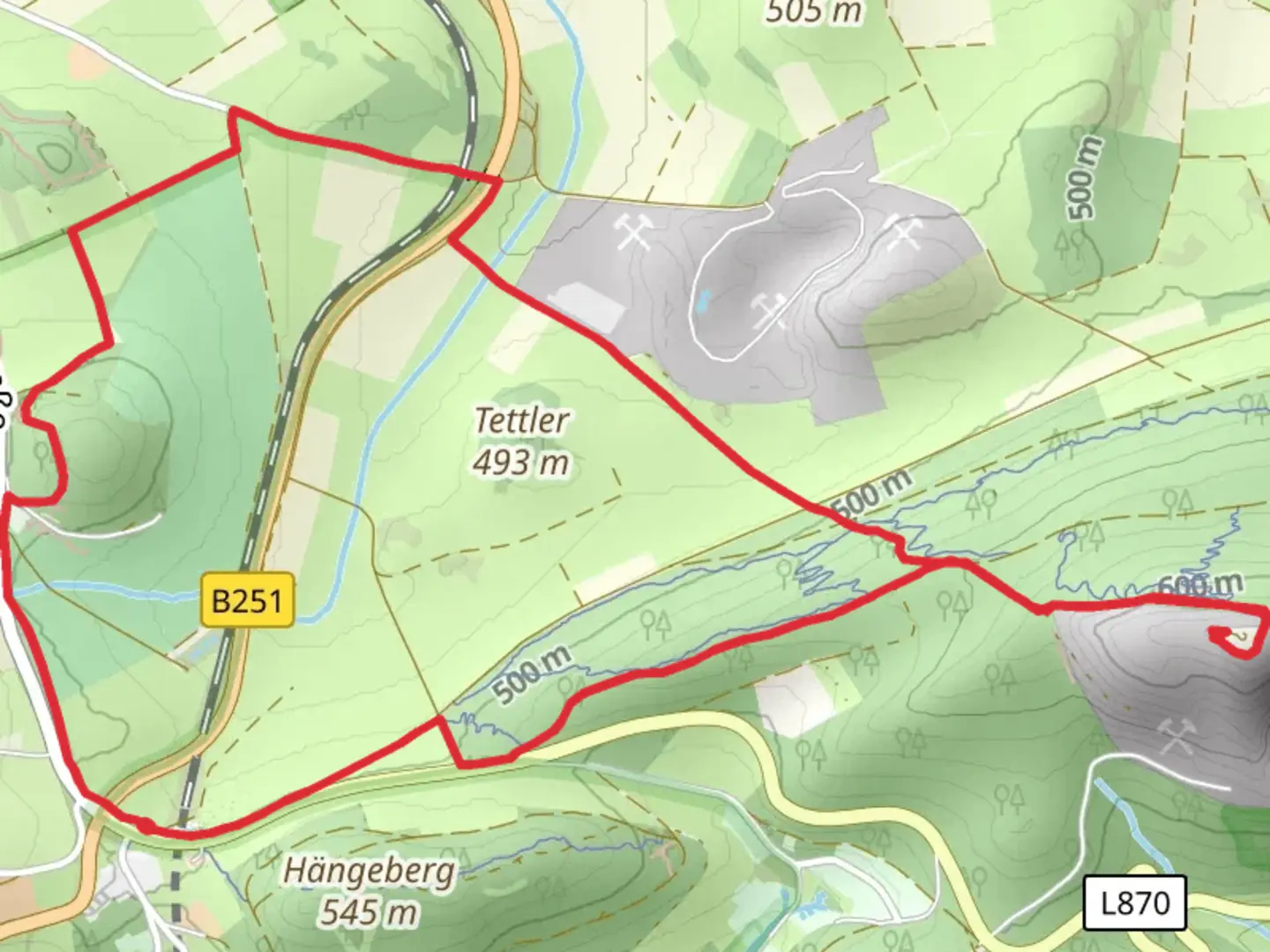 An image depicting the trail Bilstein - Aussichtsplatform via Brilon B3 and its surrounding area.