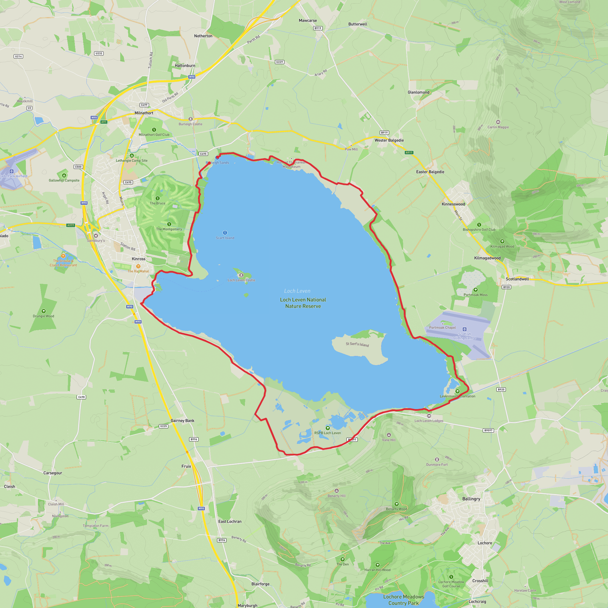 Loch Leven Heritage Trail mobile static map