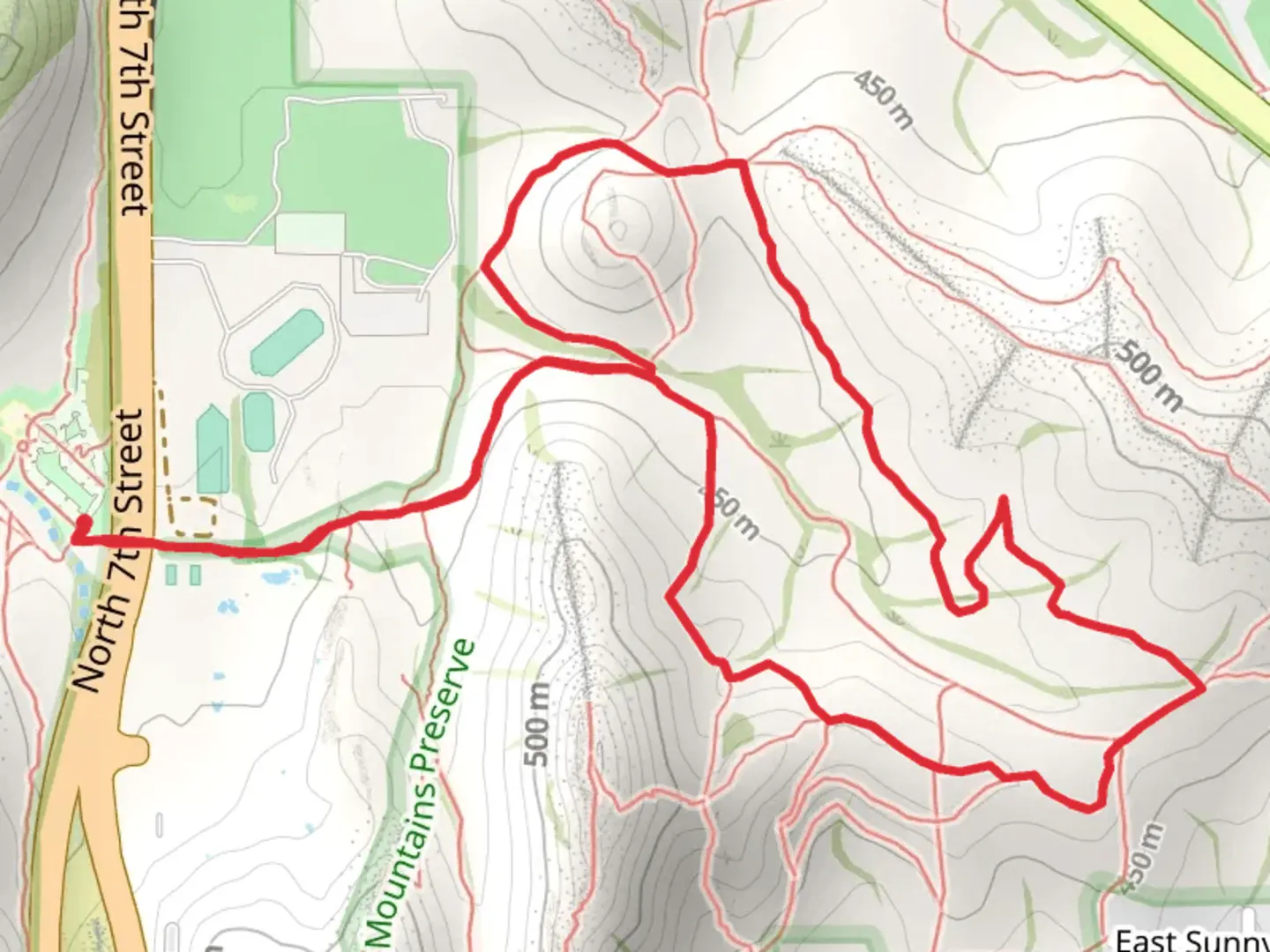 An image depicting the trail Charles M Christiansen Loop Trail - North 7th Street and its surrounding area.