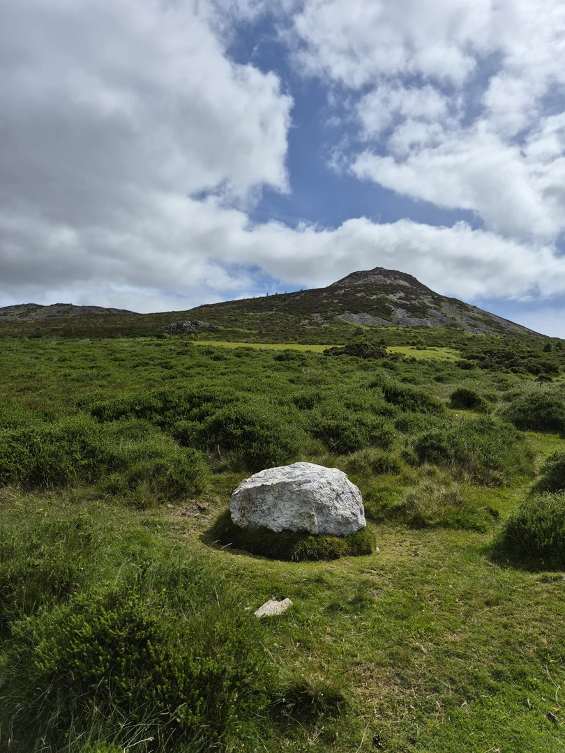 An image depicting the trail Kilmacanogue to The Great Sugarloaf to Djouce Woods Lake carpark and its surrounding area.