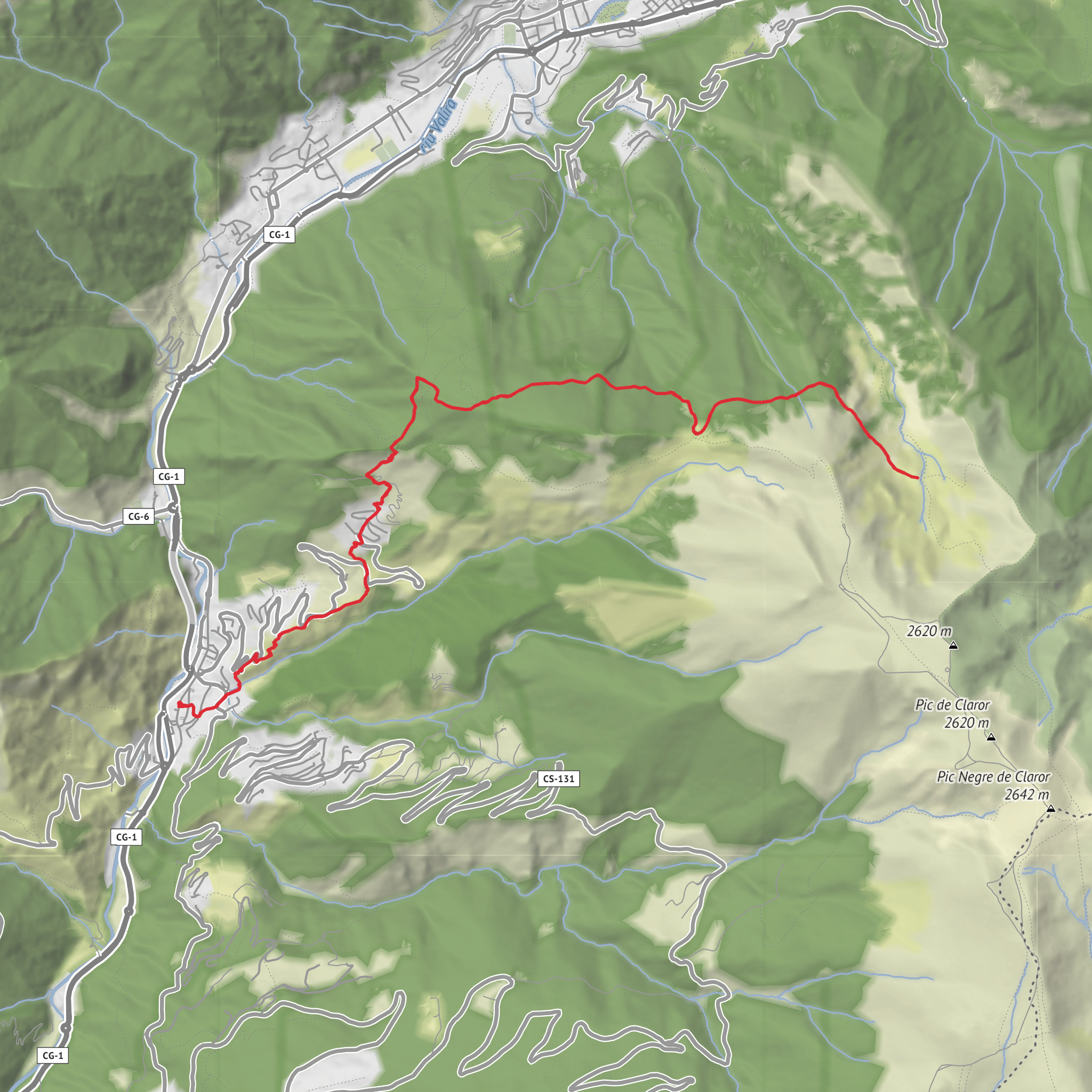 Prat primer des de Sant Julià pel coll de la Caülla mobile static map
