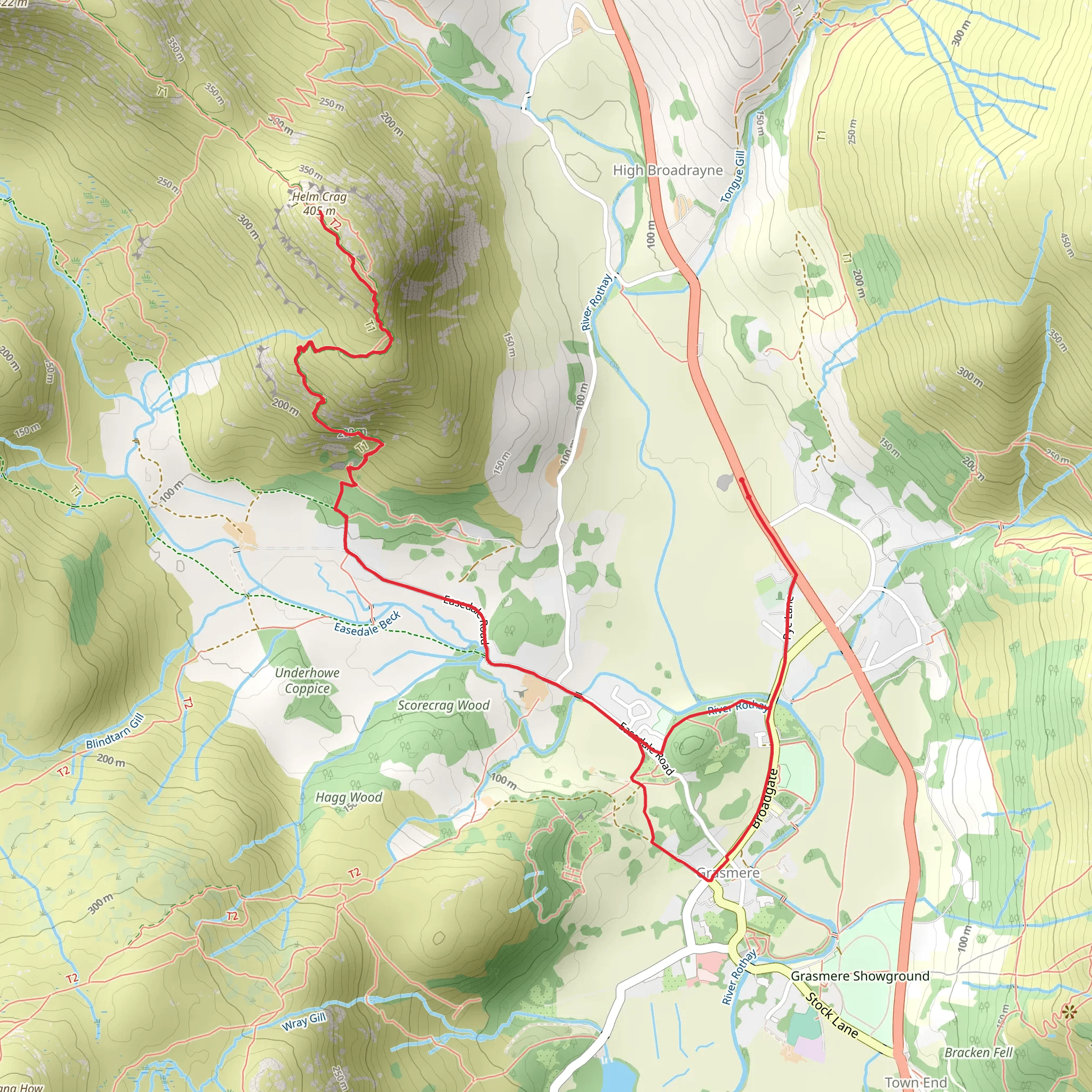 Butharlyp Howe and Helm Crag mobile static map
