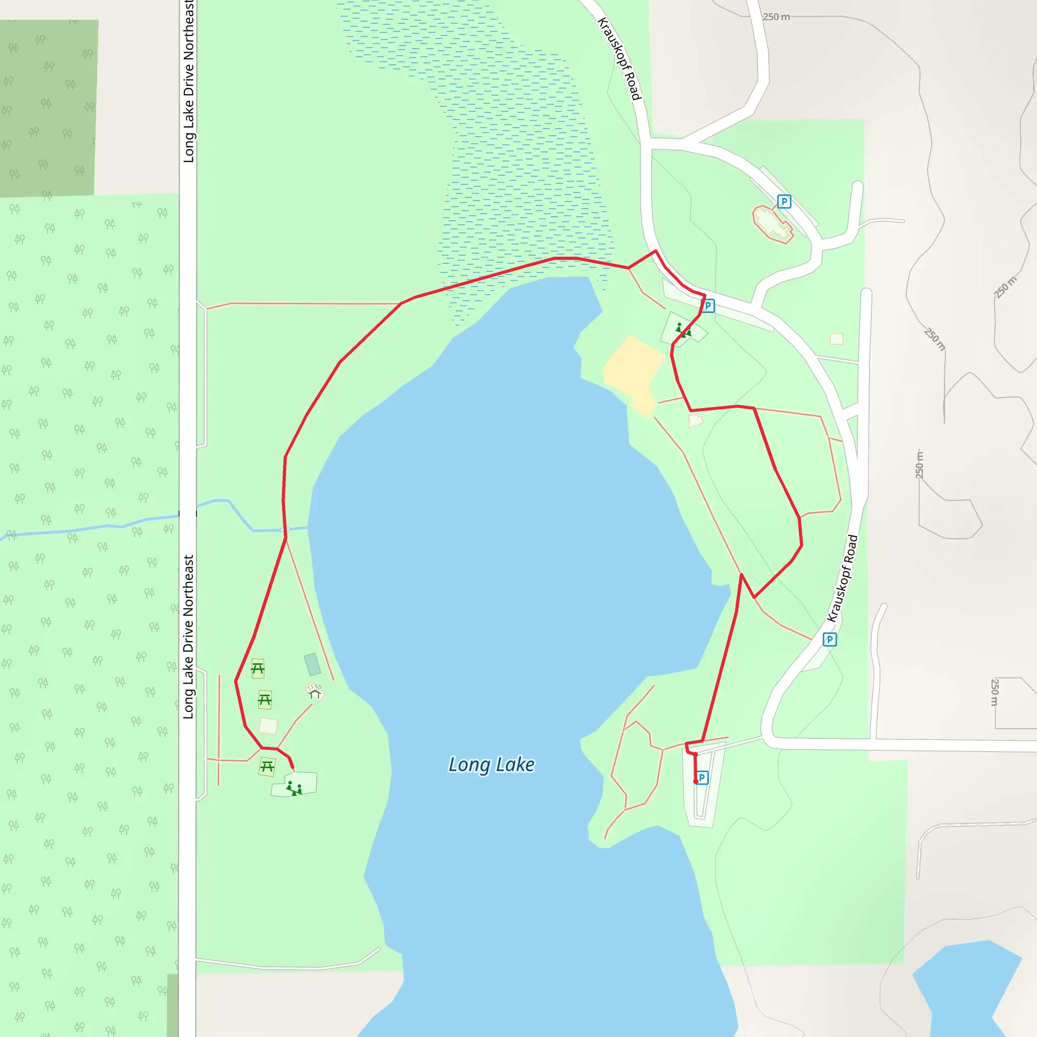 Long Lake Park Walk mobile static map