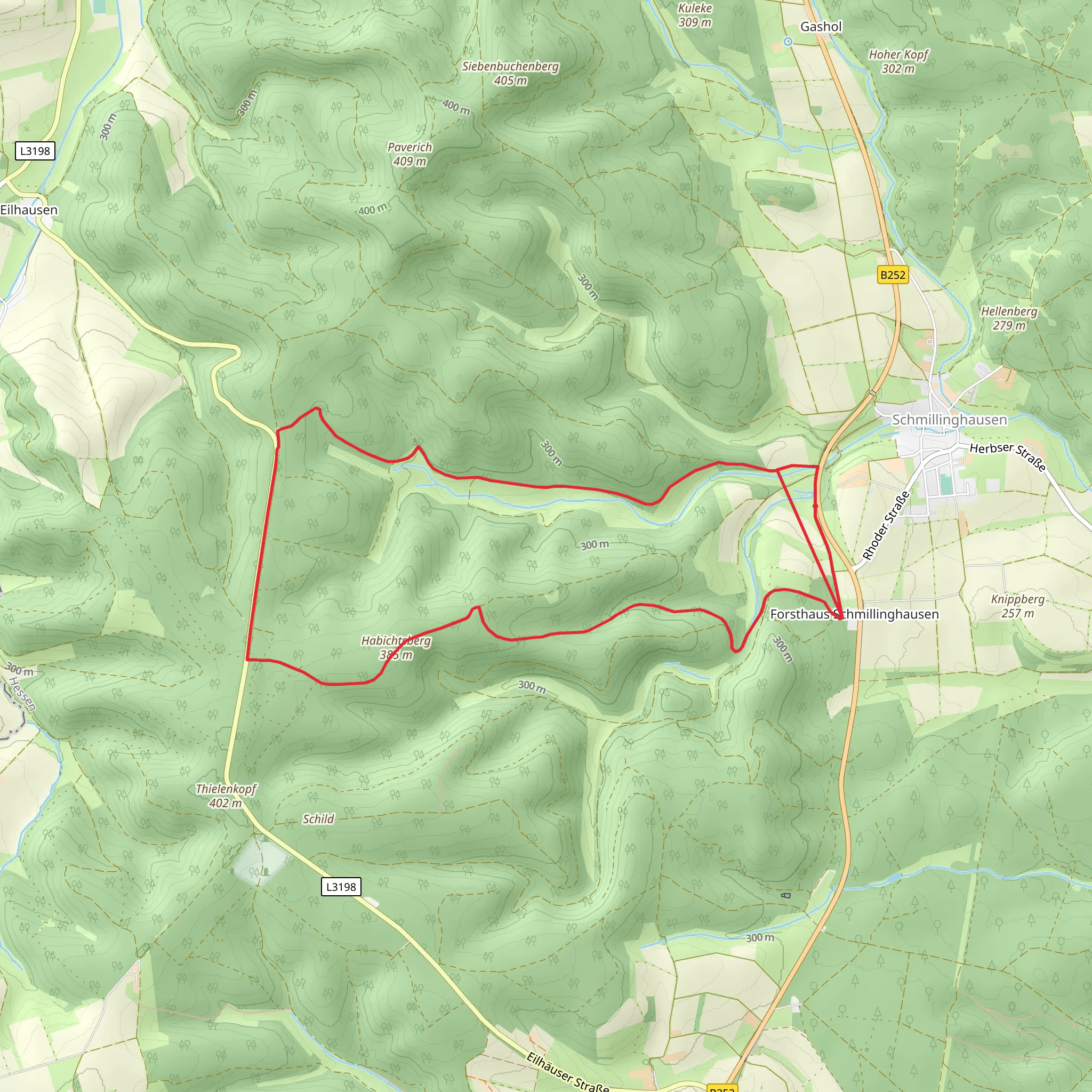 Bad Arolsen Wanderweg S1 and S2 mobile static map