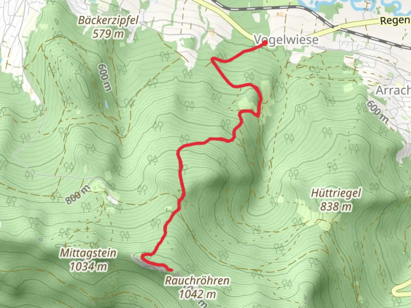 An image depicting the trail Steinbühler Gesenke Walk via Voelwiese and its surrounding area.