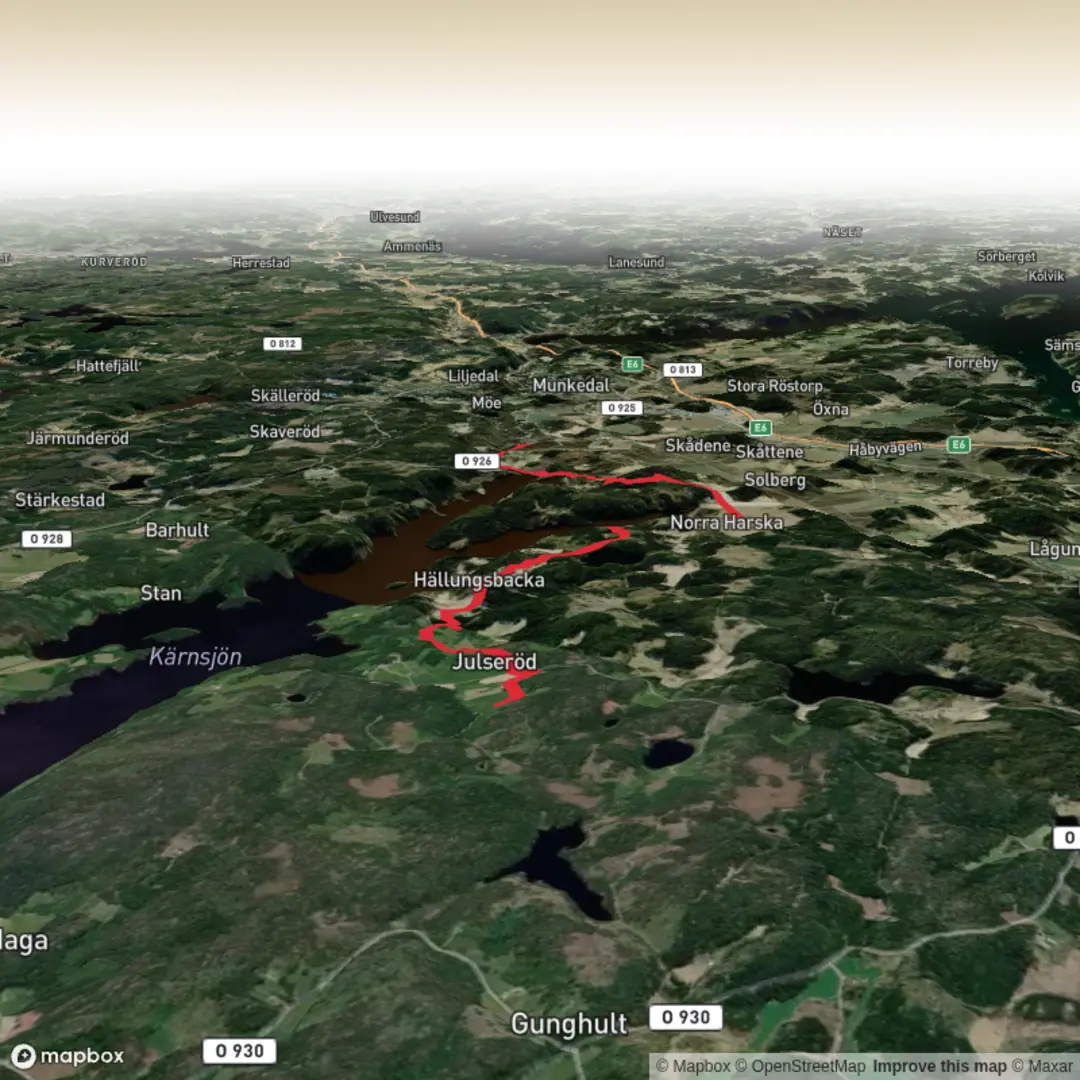 An image depicting the trail Bohusleden Trail stage 11 and its surrounding area.