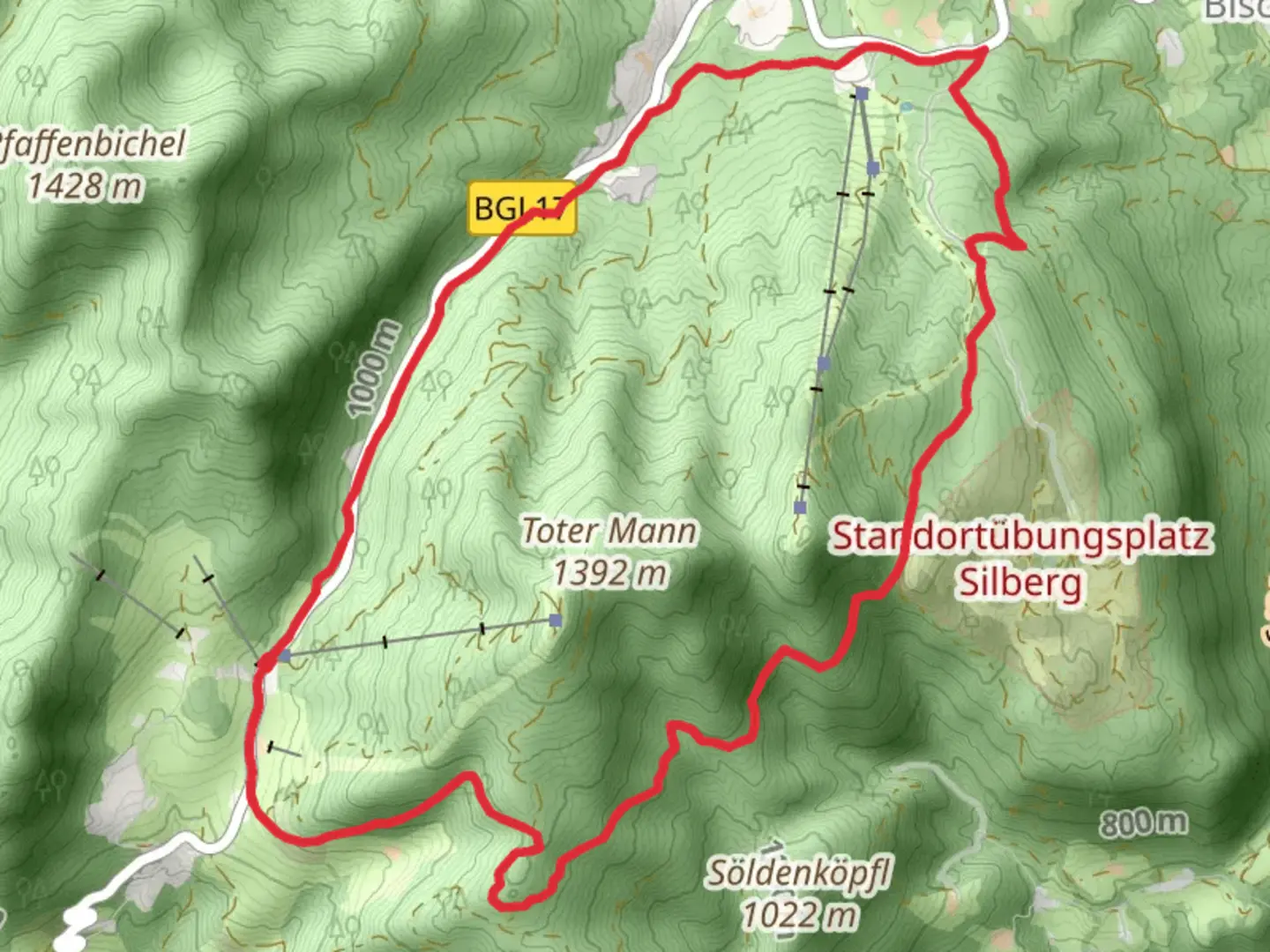 An image depicting the trail Wanderweg 70 and its surrounding area.