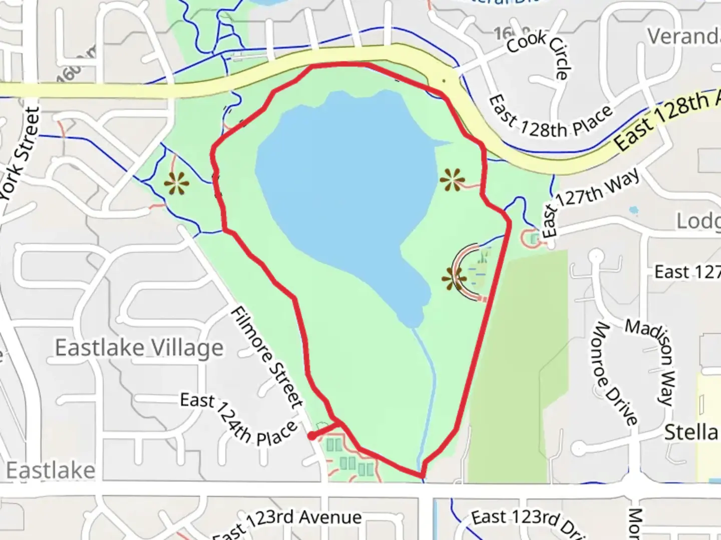 An image depicting the trail East Lake Number 3 Loop and its surrounding area.