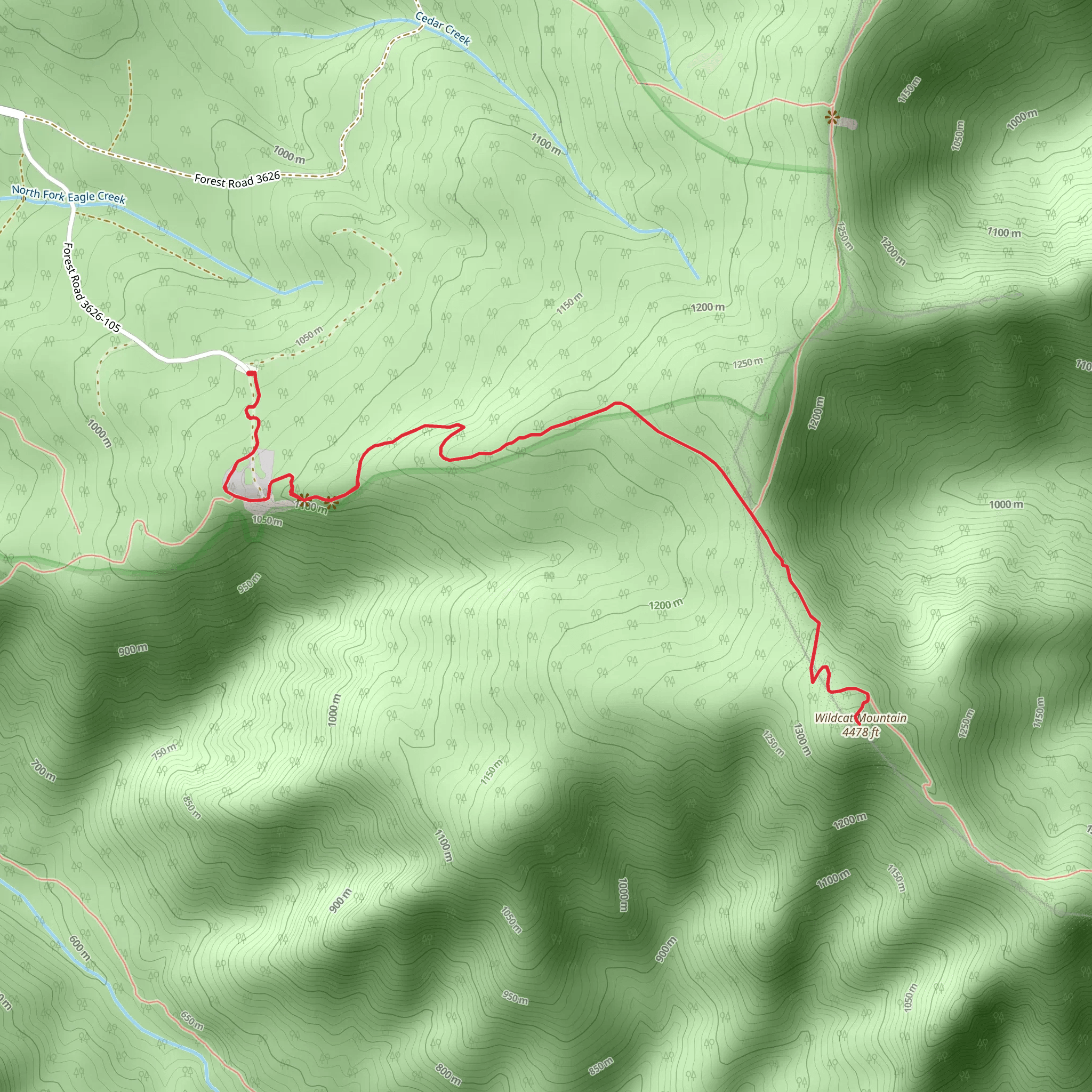 Wildcat Mountain via Douglas Trail mobile static map